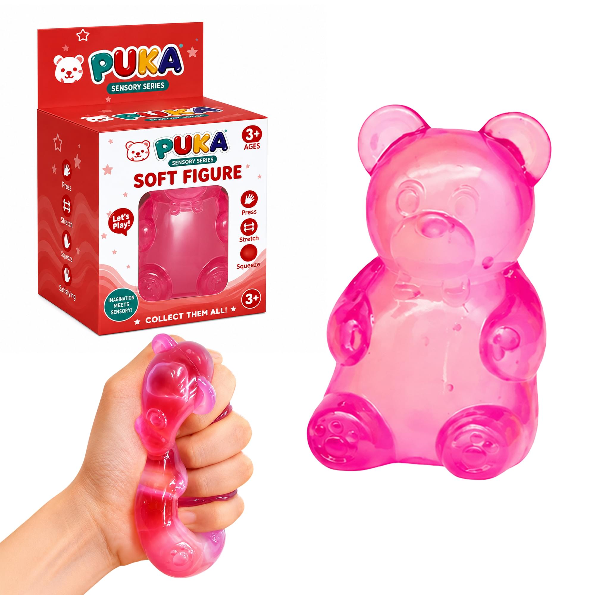 Bear 3-Inch Squishy Stress Reliever | Pink