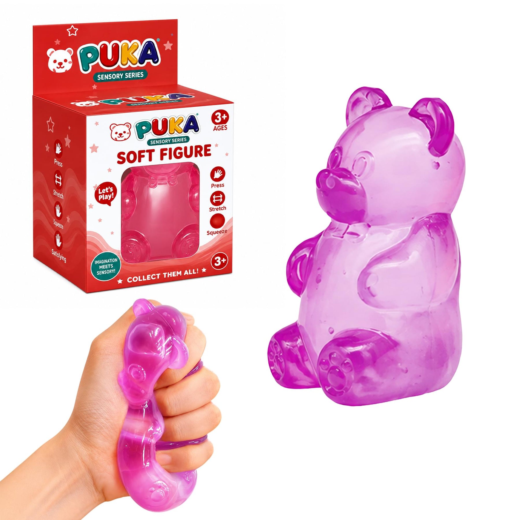 Bear 3-Inch Squishy Stress Reliever | Purple