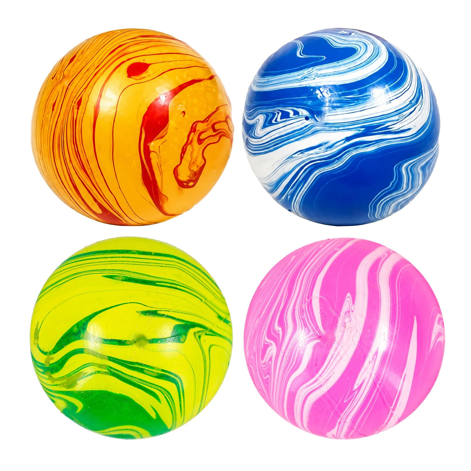 Marble Swirl Orb 2-Inch Squishy Stress Relievers | Set Of 4