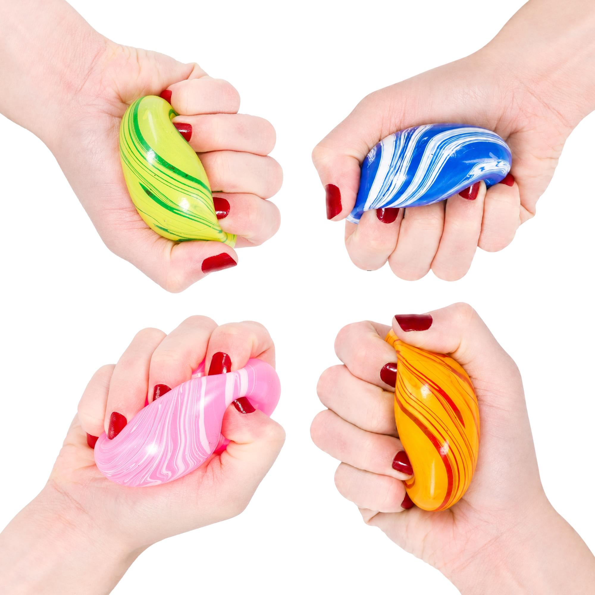 Marble Swirl Orb 2-Inch Squishy Stress Relievers | Set Of 4