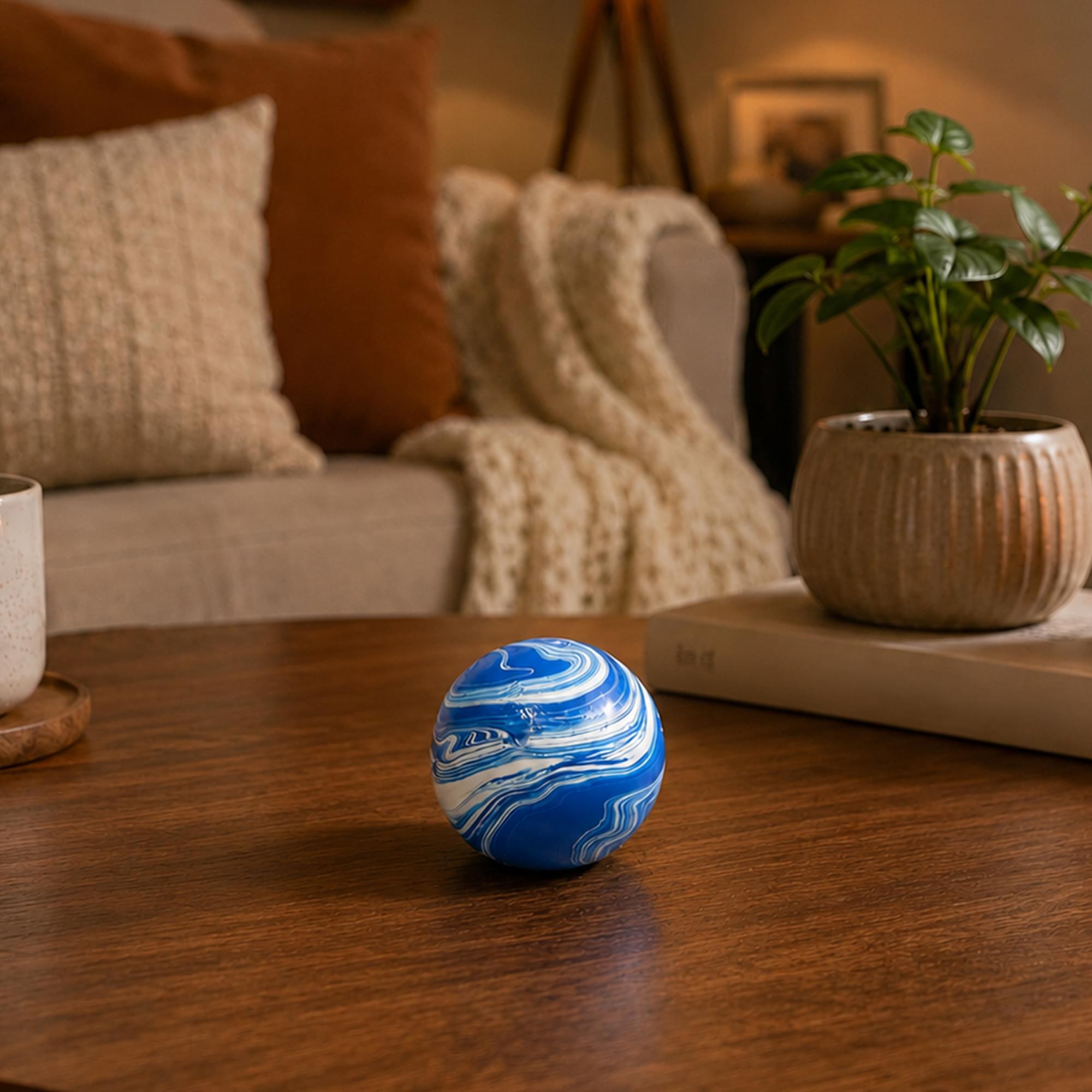 Marble Swirl Orb 2-Inch Squishy Stress Reliever | Blue