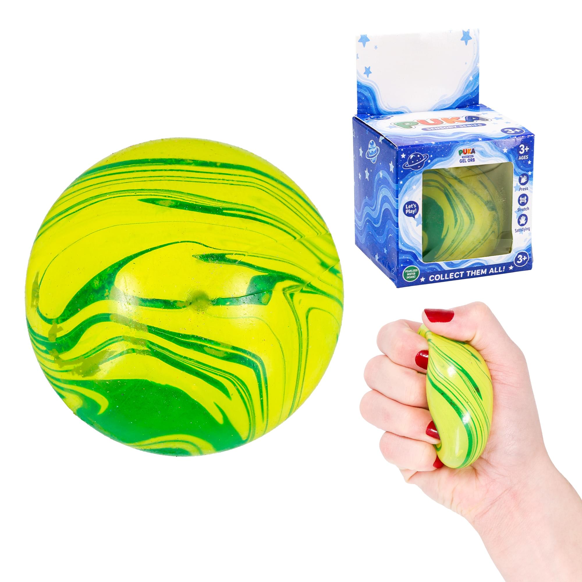 Marble Swirl Orb 2-Inch Squishy Stress Reliever | Green