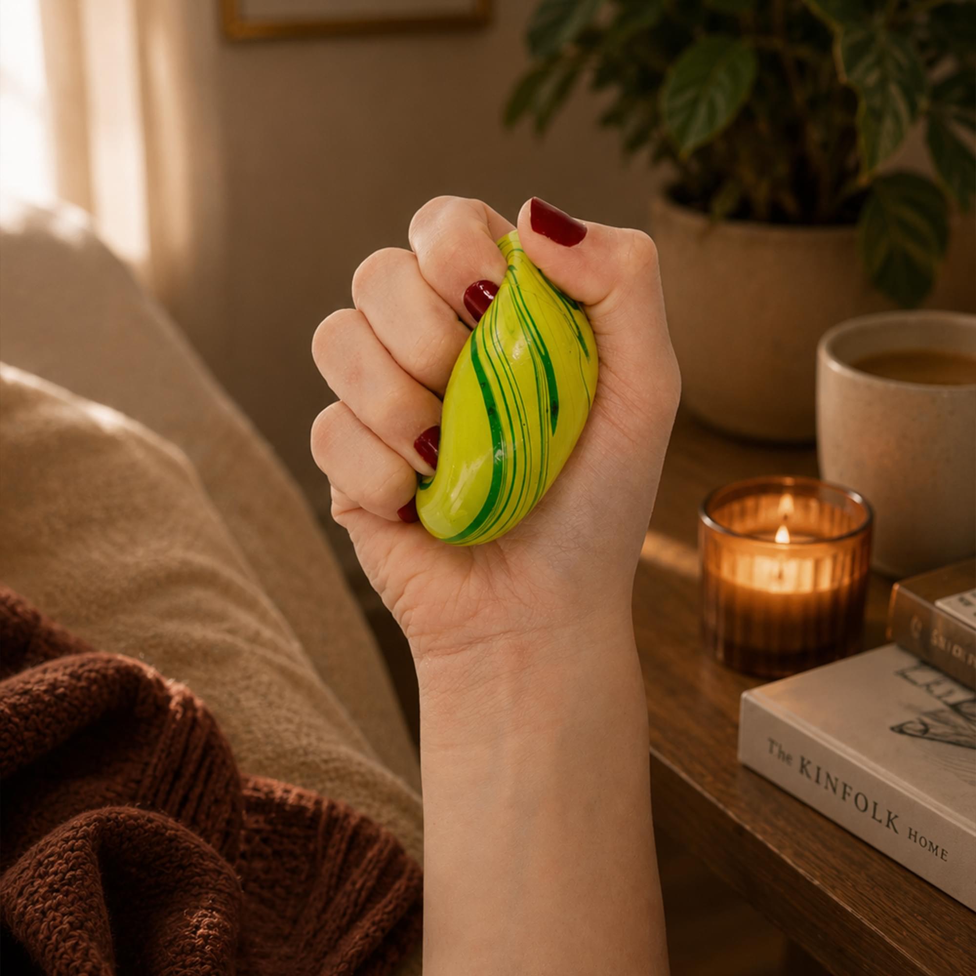 Marble Swirl Orb 2-Inch Squishy Stress Reliever | Green