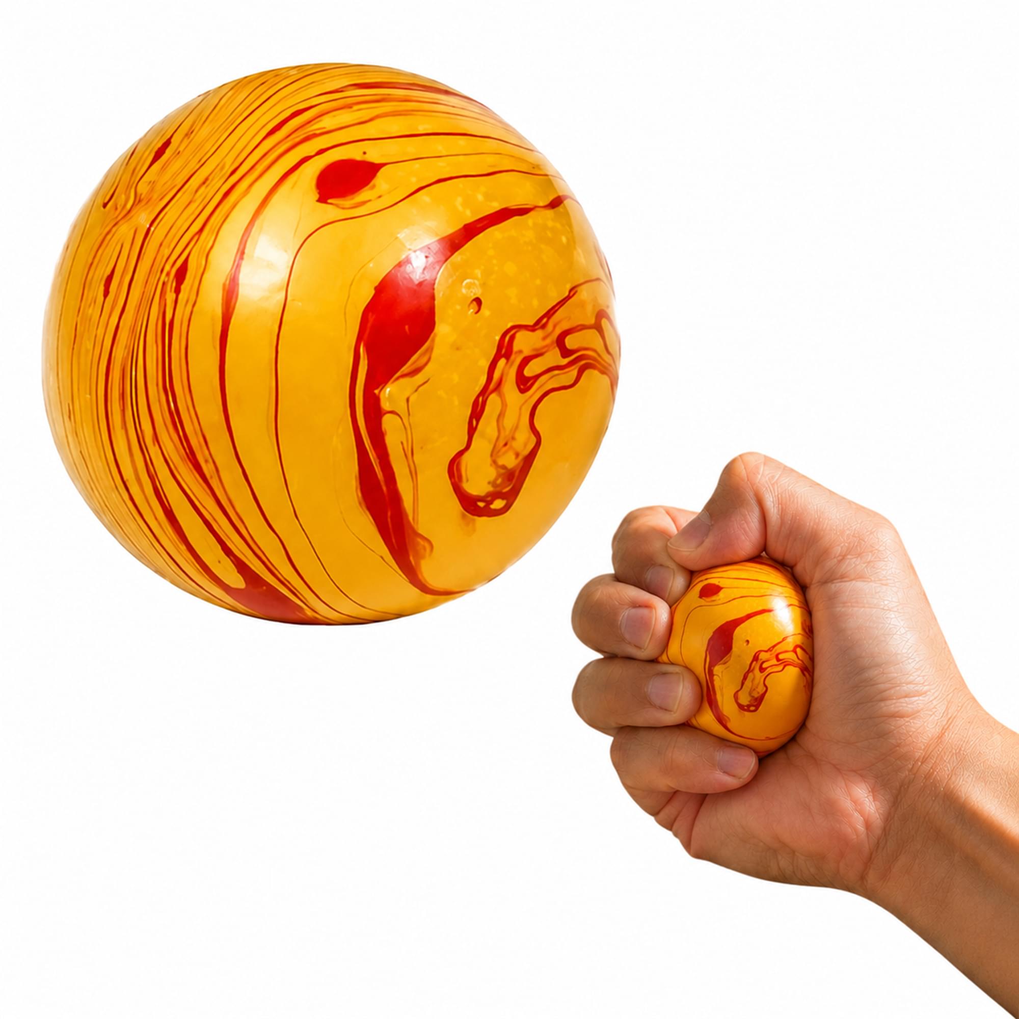 Marble Swirl Orb 2-Inch Squishy Stress Reliever | Orange