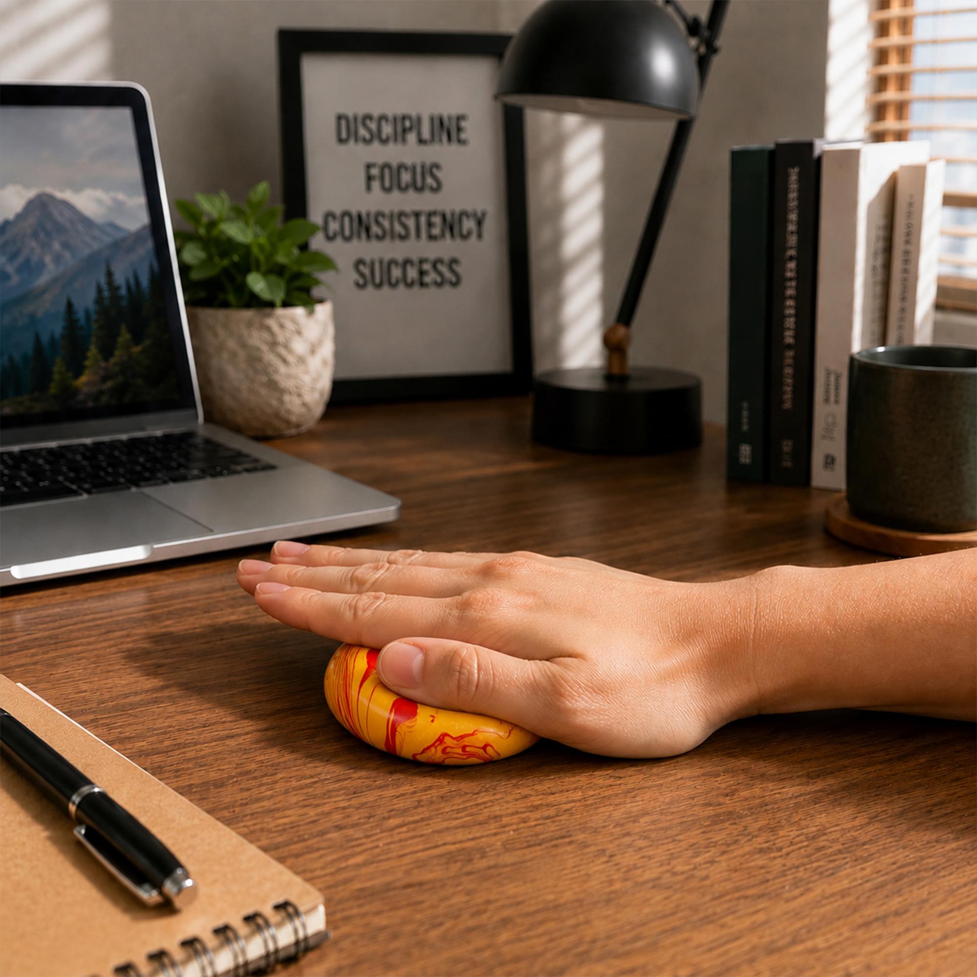 Marble Swirl Orb 2-Inch Squishy Stress Reliever | Orange
