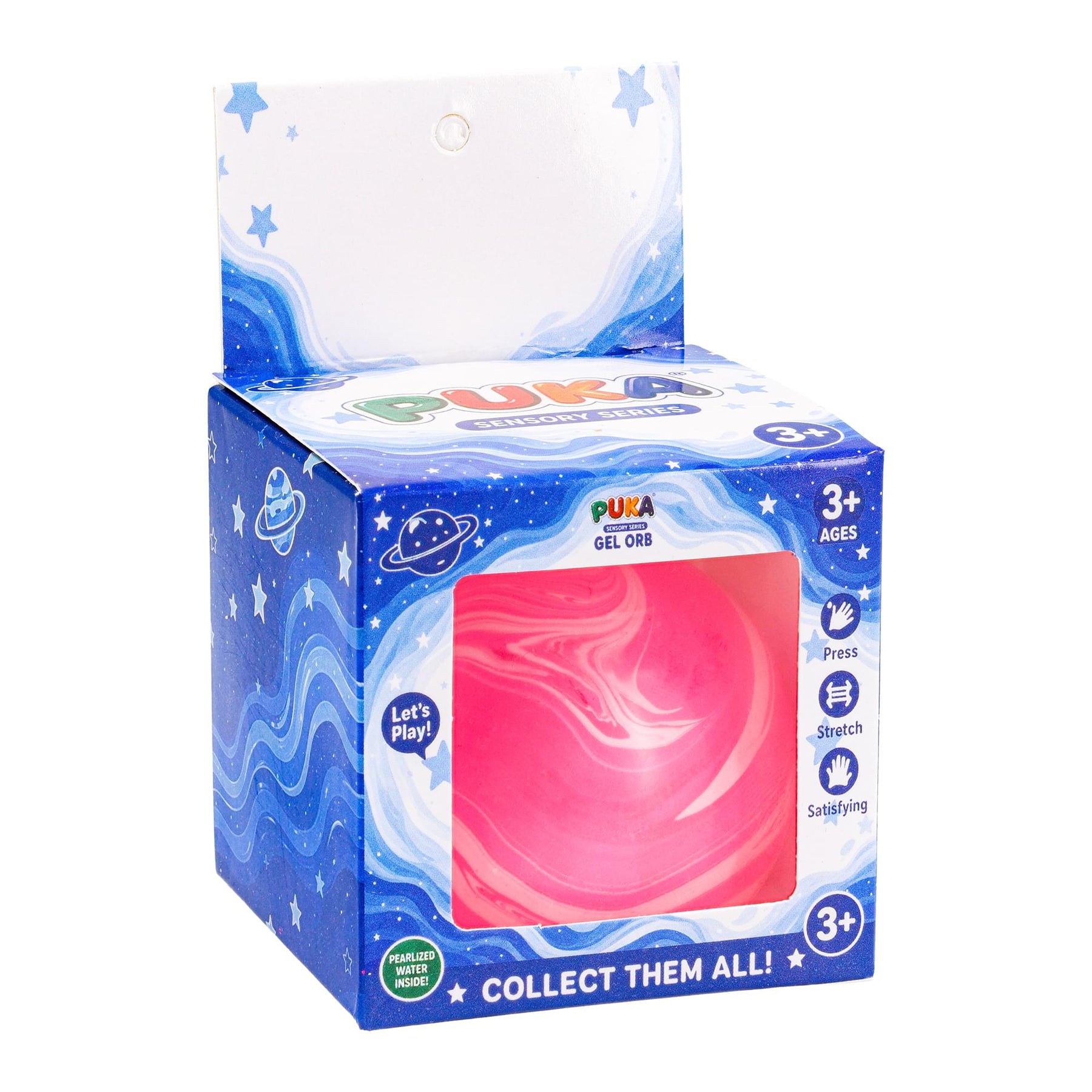 Marble Swirl Orb 2-Inch Squishy Stress Reliever | Pink