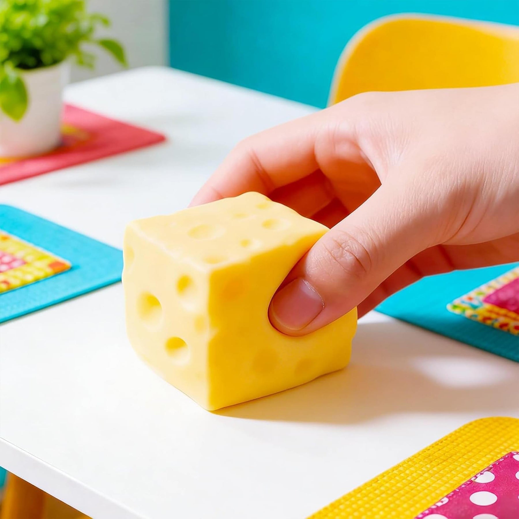 Cheese Squishy 4-Inch Stress Reliever | Random Set Of 2