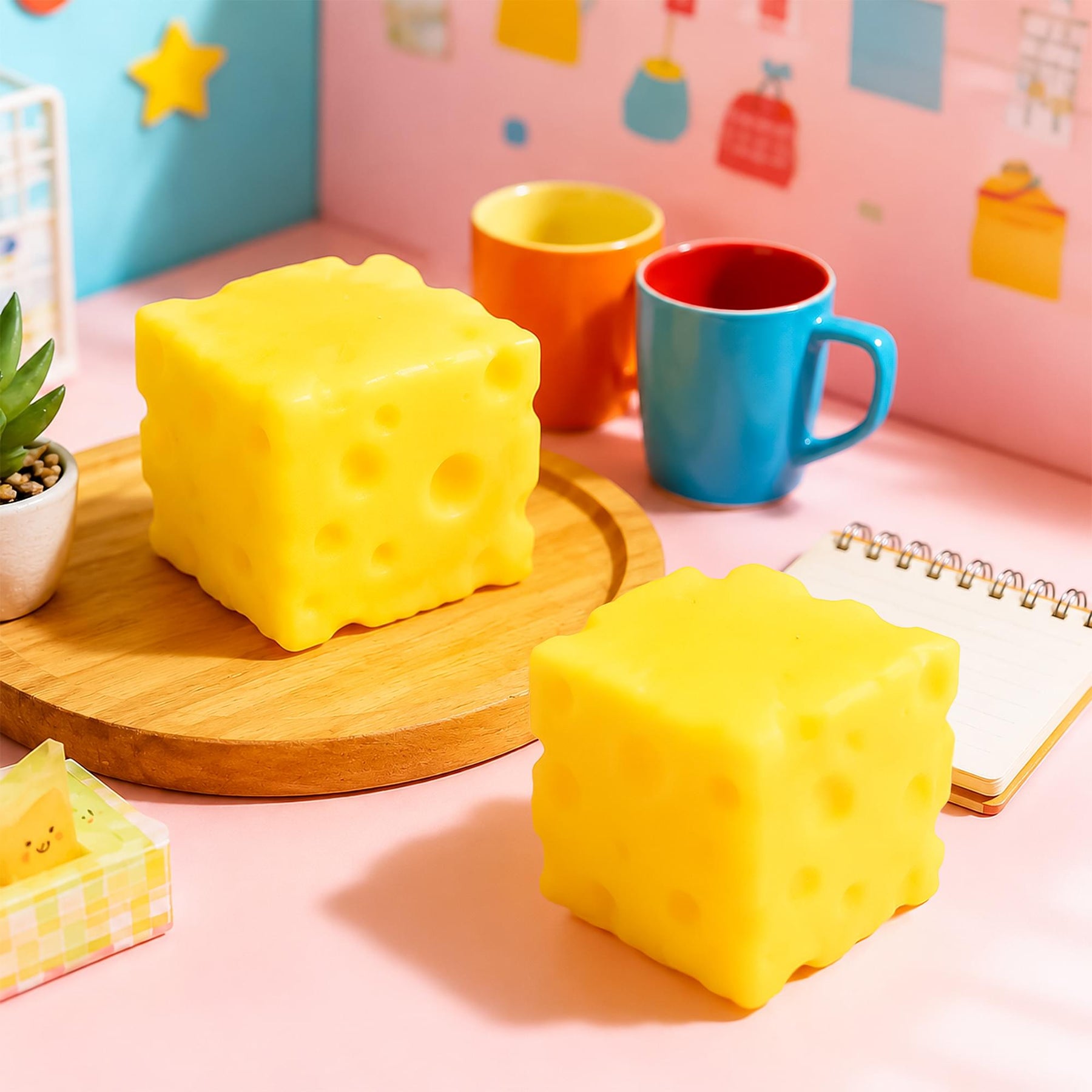Cheese Squishy 4-Inch Stress Reliever | Random Set Of 2