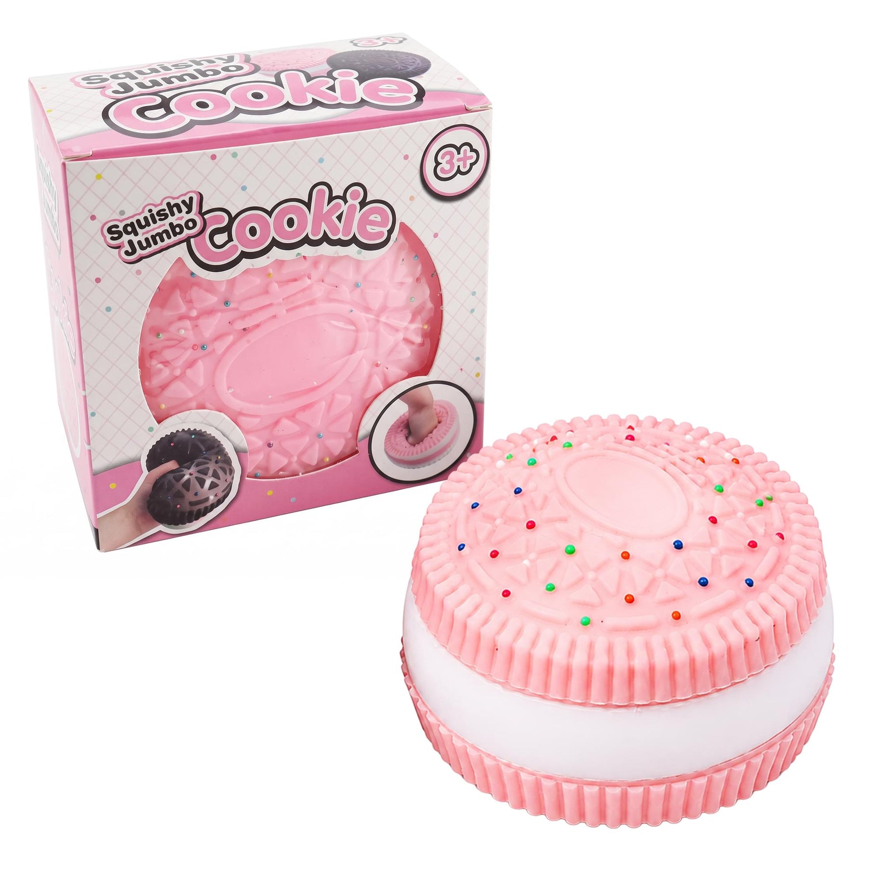 Jumbo Cookie 5-Inch Squishy Stress Reliever | Pink