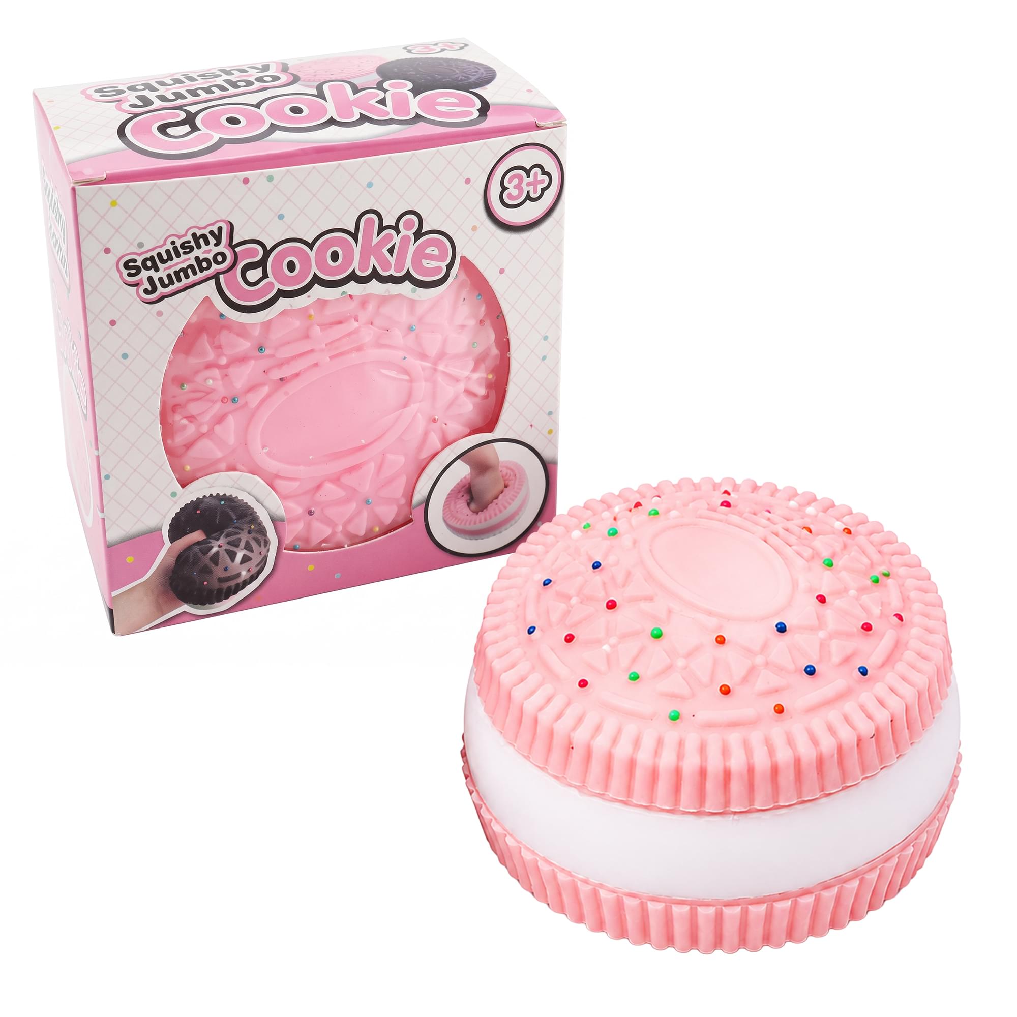 Jumbo Cookie 5-Inch Squishy Stress Reliever | Pink
