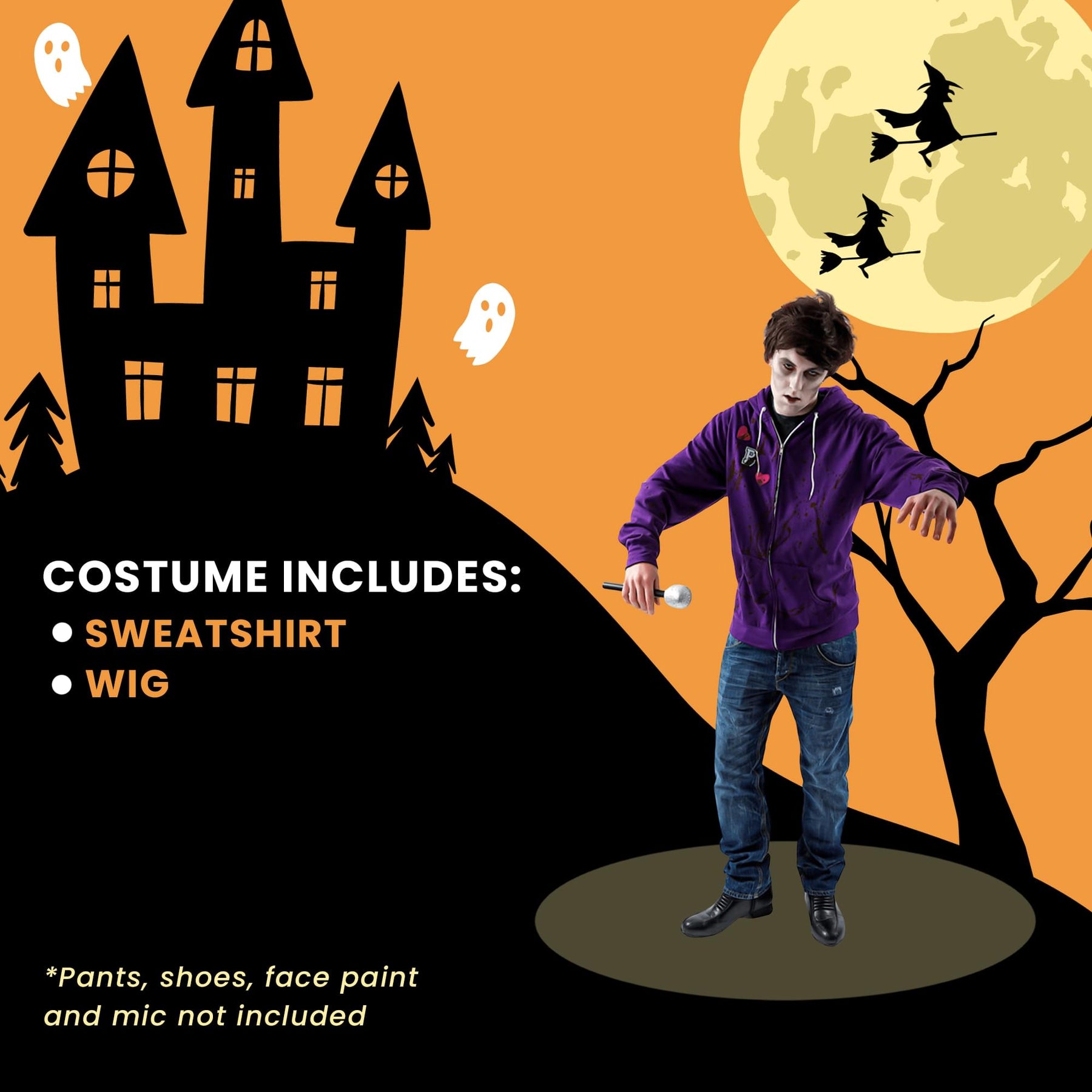 Pop Star Zombie Chest Up to Child Costume