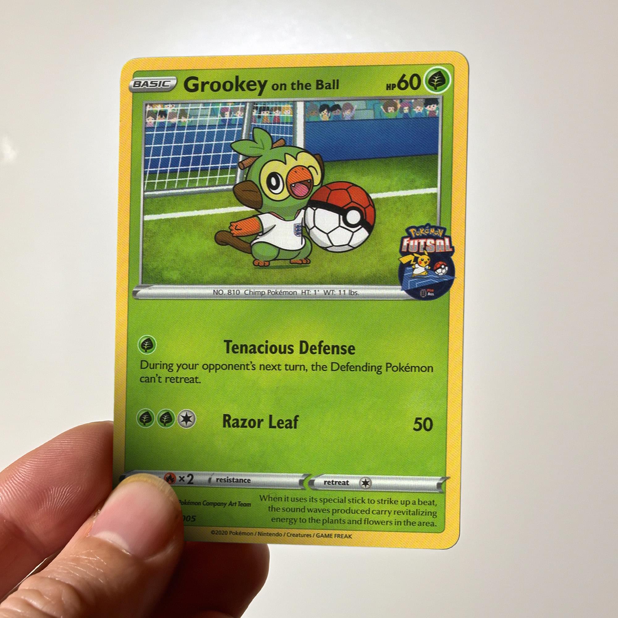 Pokemon Futsal 2020 Promo Trading Card | Grookey on the Ball Pokemon Futsal 2020 Promo Trading Card | Grookey on the Ball