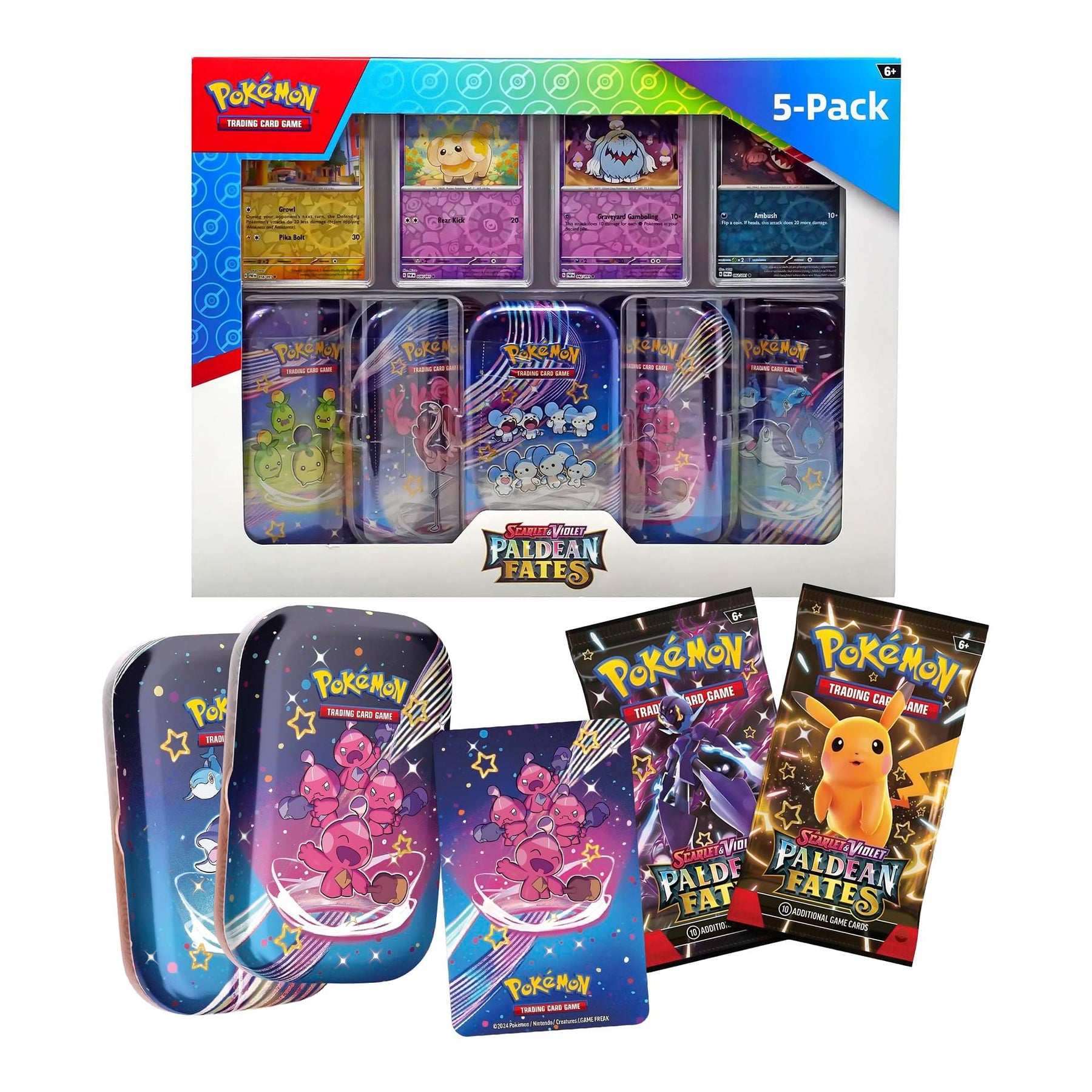 Pokemon TCG 2024 Scarlet & Violet: Paldean Fates Mini Tin