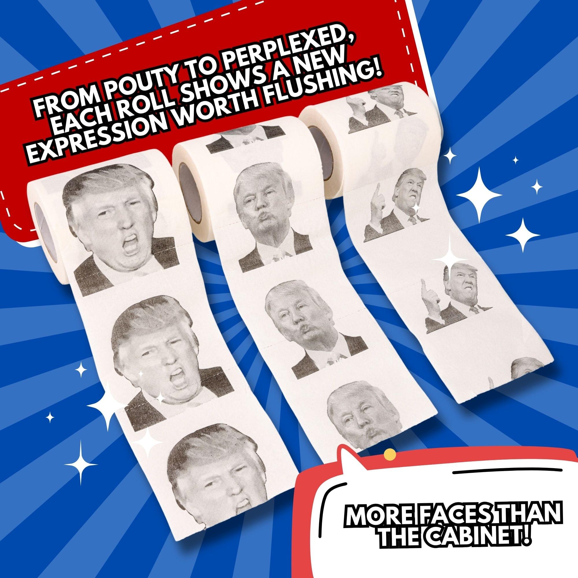Tissue Time Donald Trump Novelty Toilet Paper - ONE Random Roll