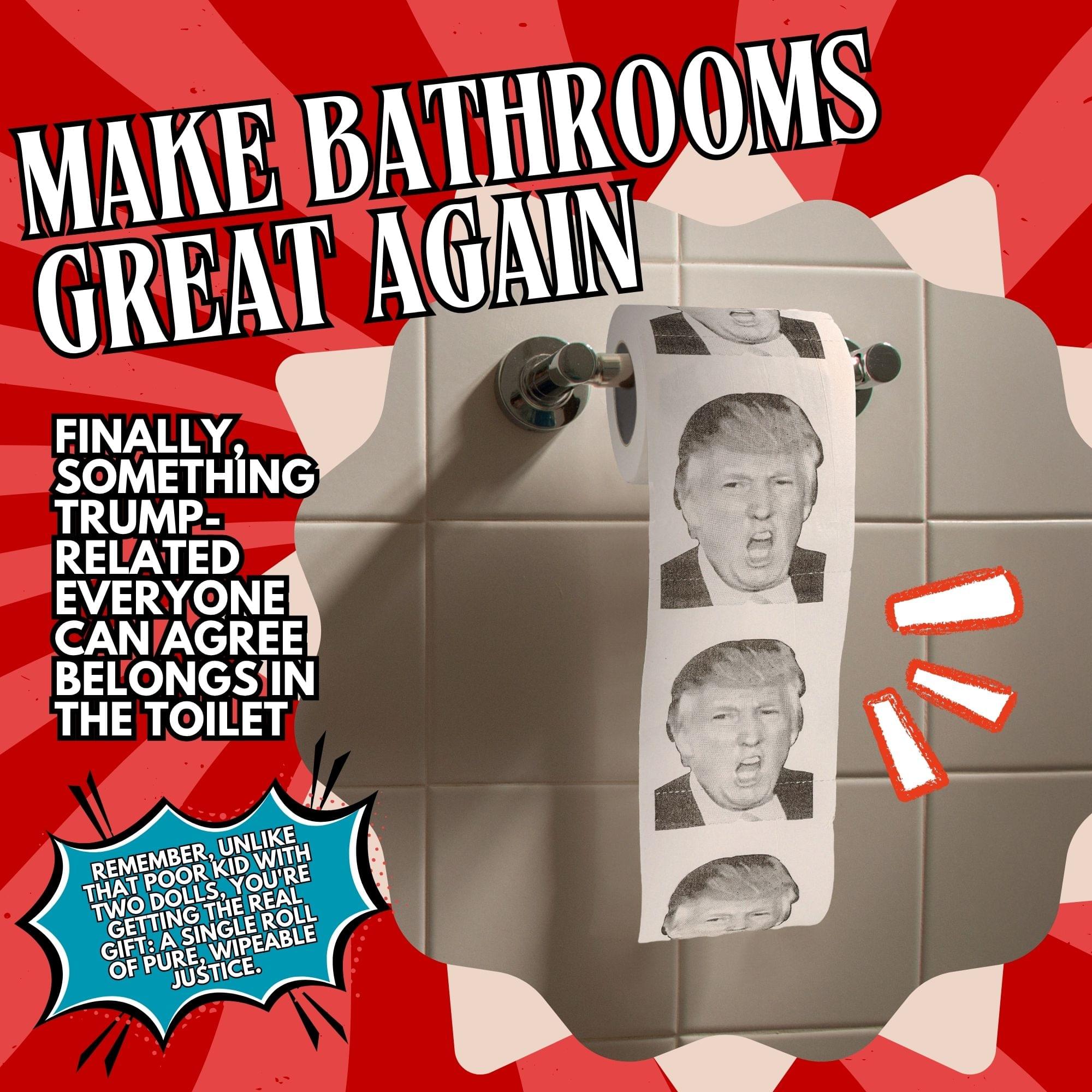 Tissue Time Donald Trump Novelty Toilet Paper - ONE Random Roll