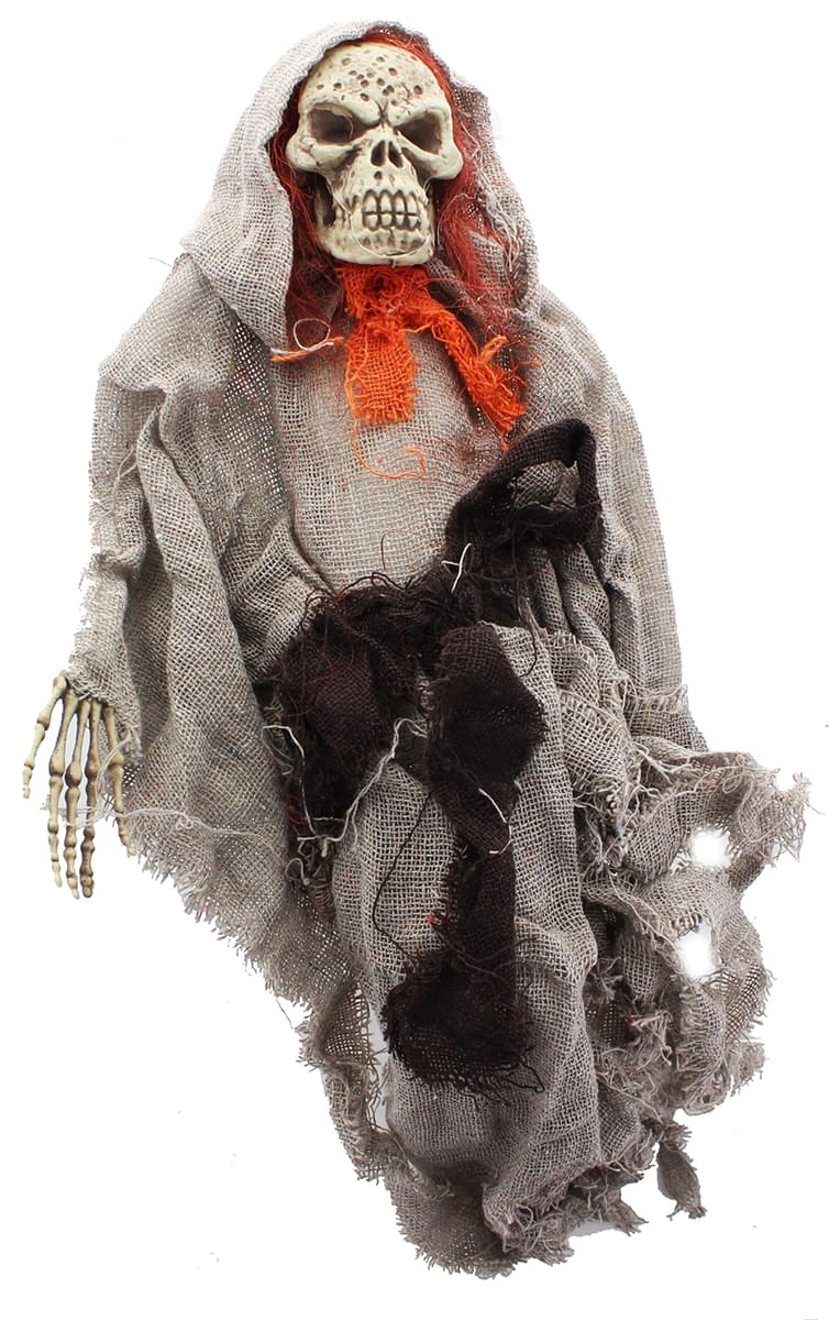 Hanging Ghoul 20" Grey Robe/Red Bow Tie