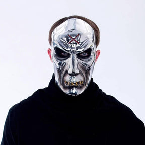 Maniacs PVC Molded Metallic Silver Zombie Adult Costume Mask
