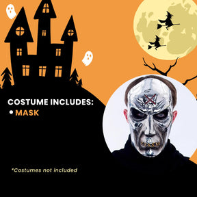Maniacs PVC Molded Metallic Silver Zombie Adult Costume Mask