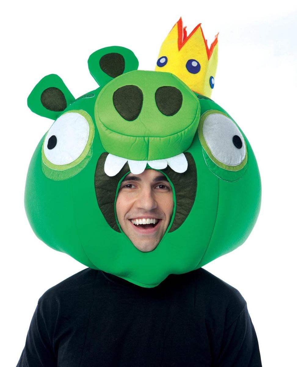 Angry Birds Green King Pig Over The Head Foam Costume Mask