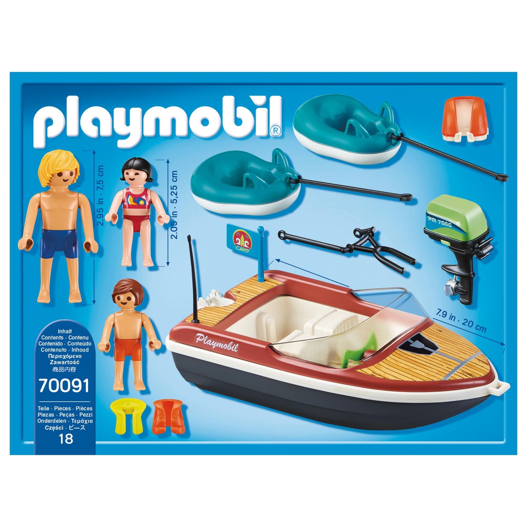 Playmobil Family Fun 70091 Speedboat with Tube Riders Playset