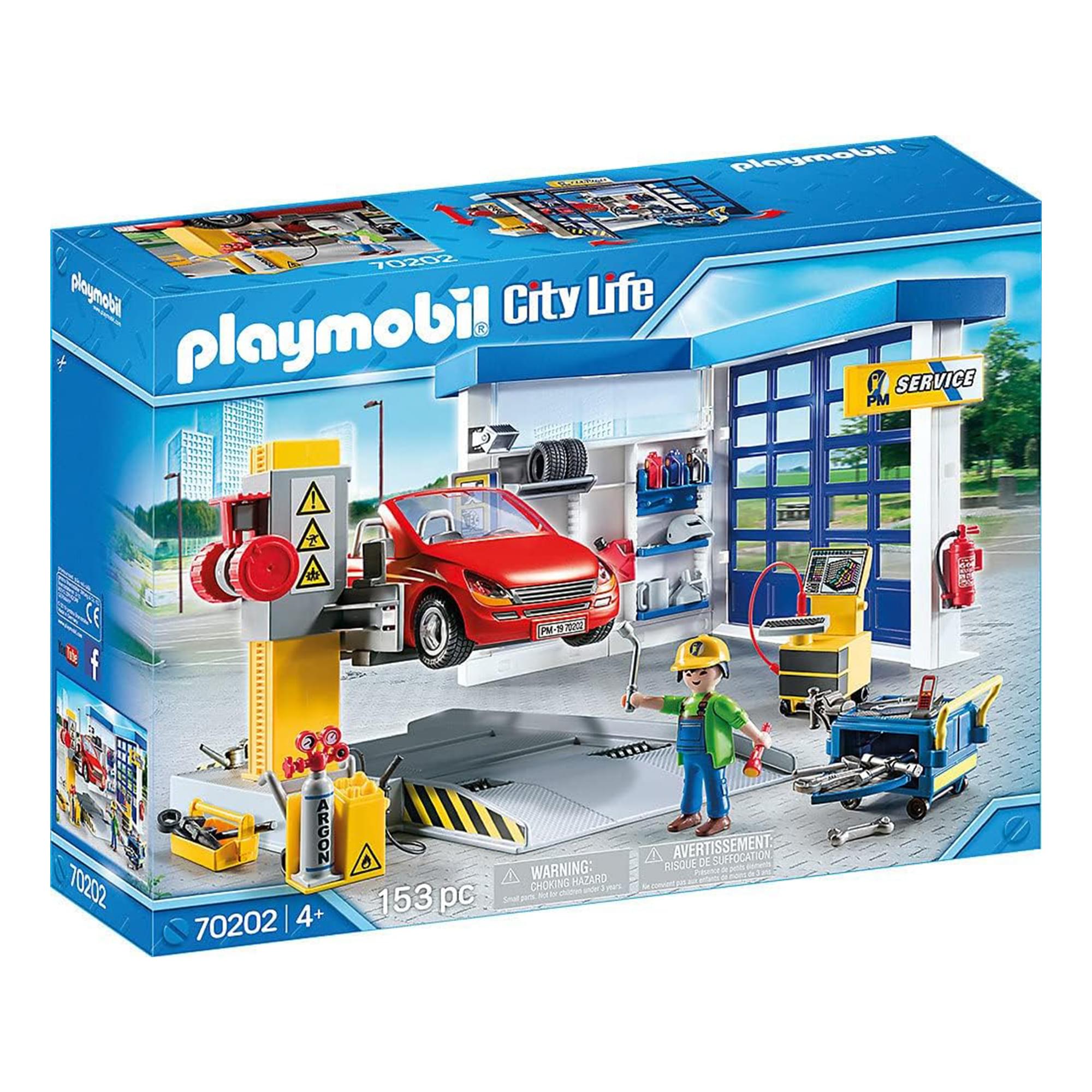 Playmobil #70202 City Life Car Repair Garage 153 Piece Building Set