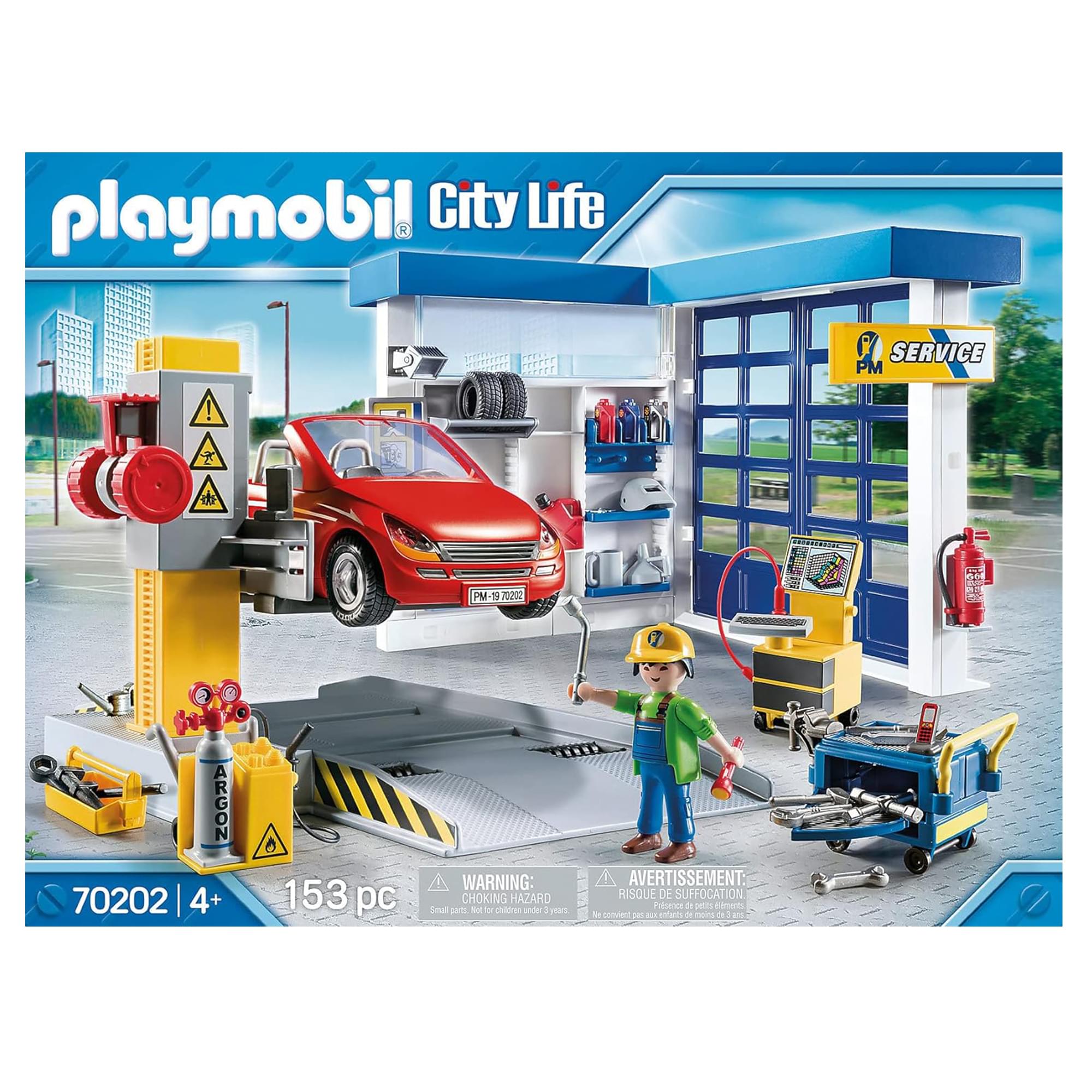 Playmobil #70202 City Life Car Repair Garage 153 Piece Building Set