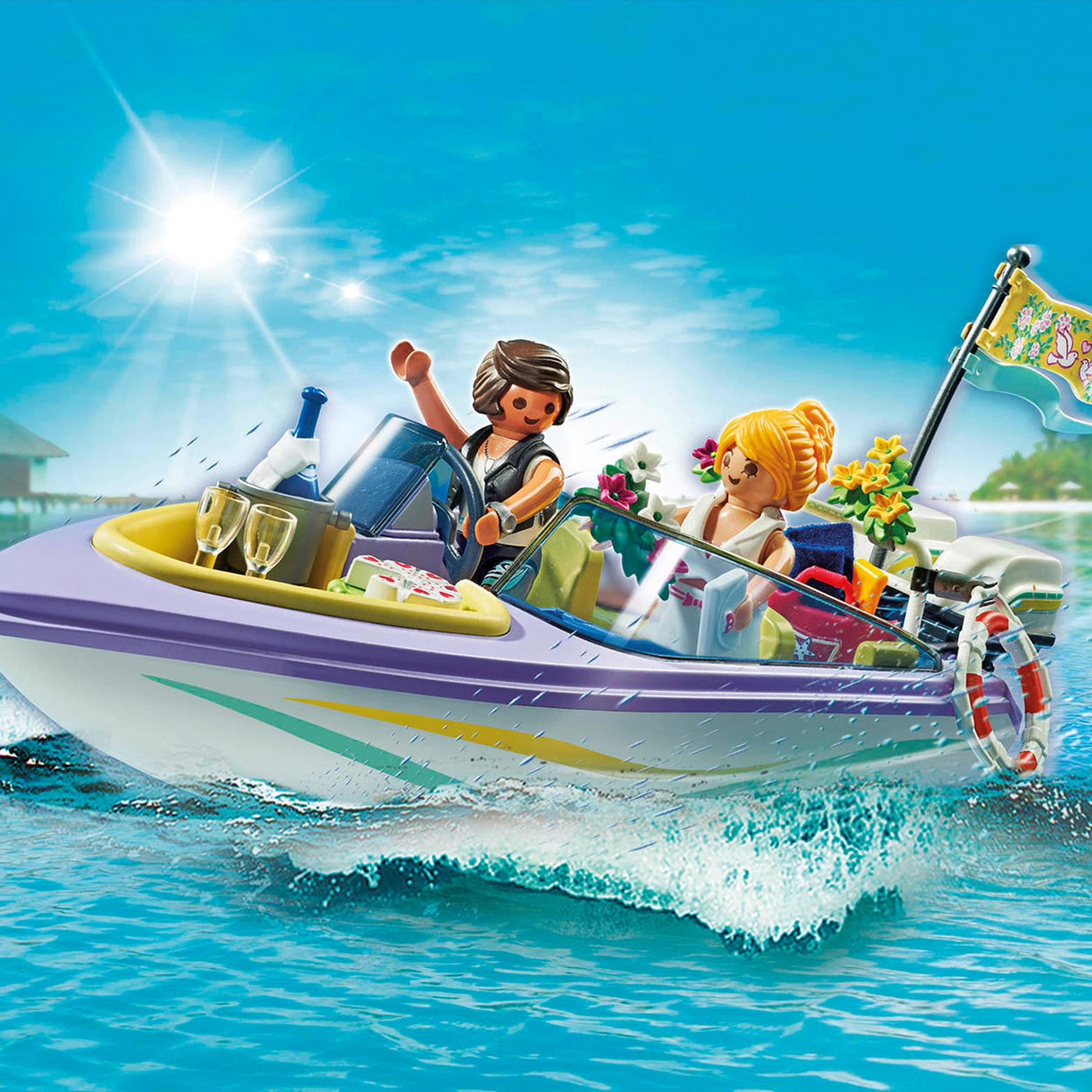 Playmobil 71366 Honeymoon Speedboat Trip 68 Piece Building Set