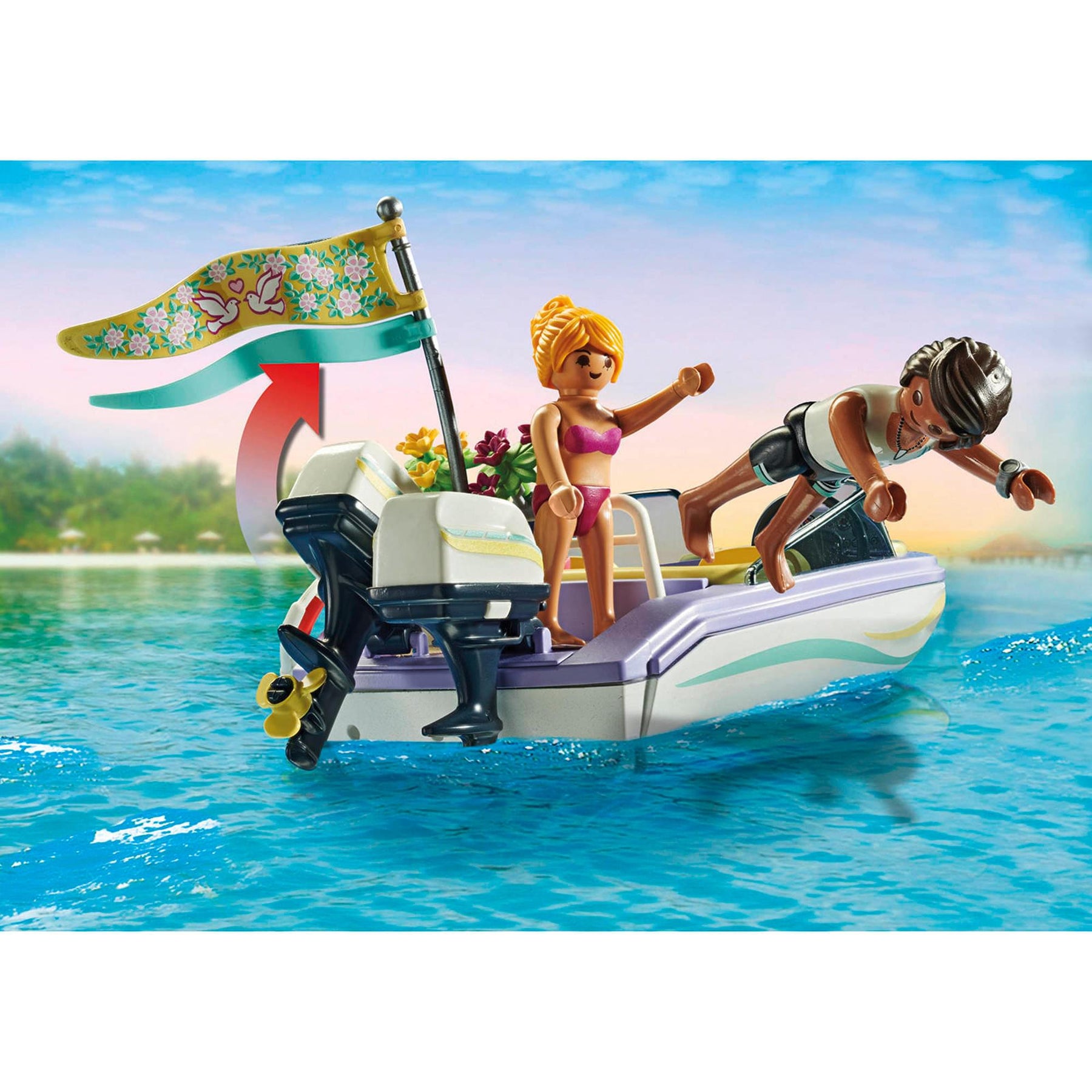 Playmobil 71366 Honeymoon Speedboat Trip 68 Piece Building Set