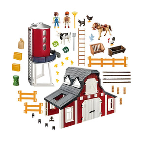 Playmobil 9315 Barn with Silo Building Set