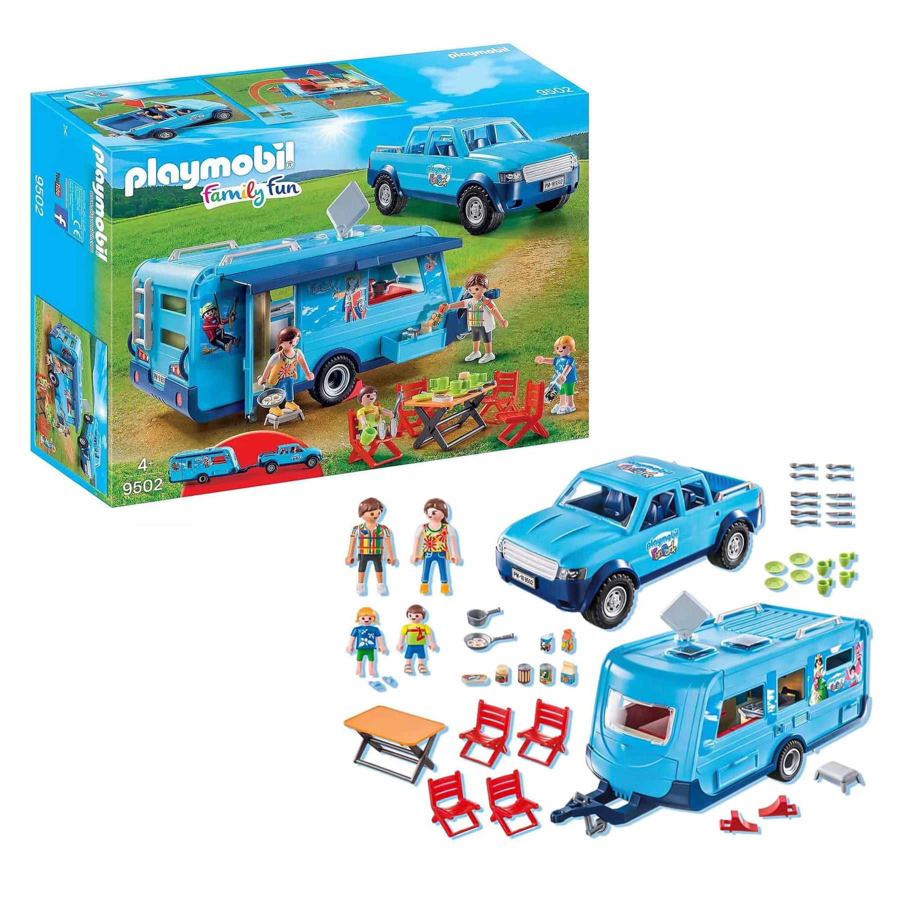 Playmobil 9502 Family Fun FunPark Pick-Up With Trailer Building Set