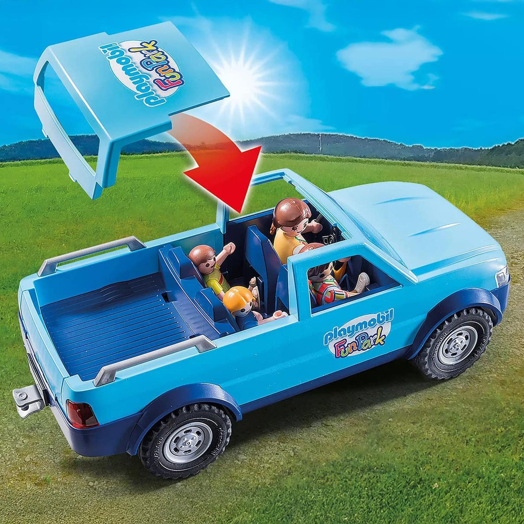 Playmobil 9502 Family Fun FunPark Pick-Up With Trailer Building Set