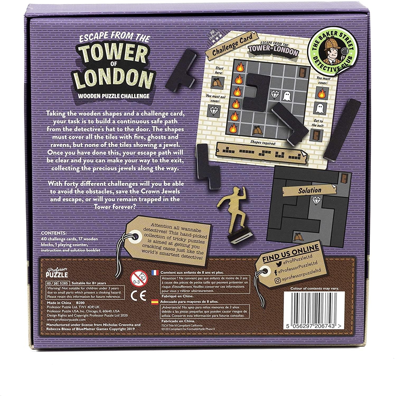 Sherlock Holmes Escape from the Tower of London Wooden Puzzle Challenge