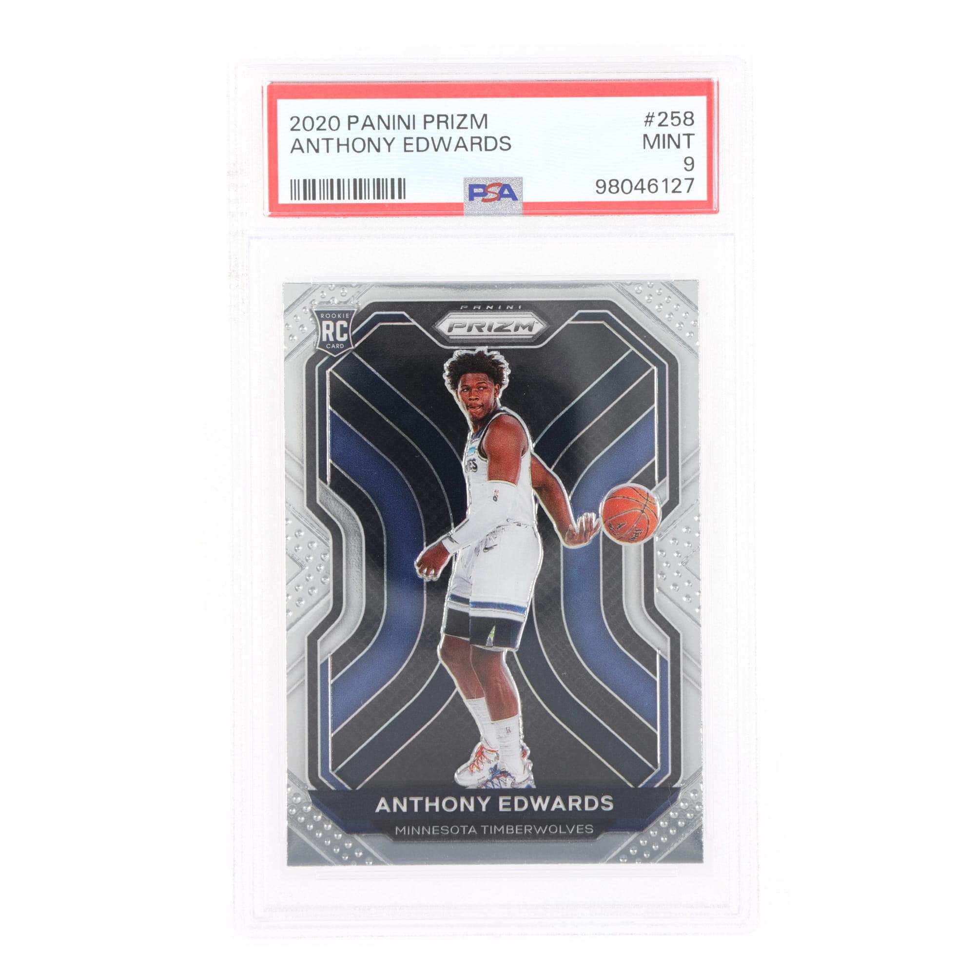 2020 Panini Prizm NBA Anthony Edwards #258 Rookie Card PSA 9