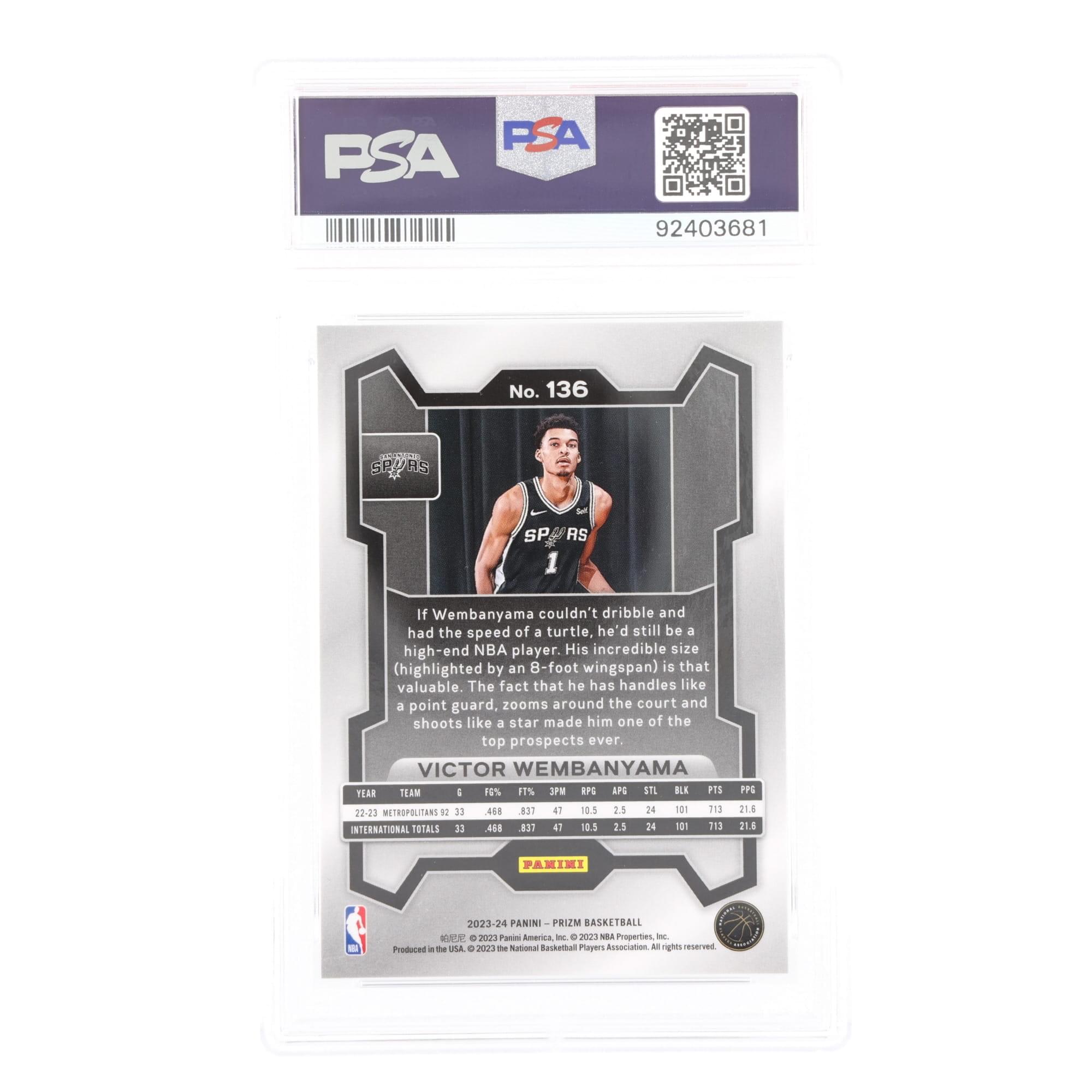 2023 Panini Prizm NBA Victor Wembanyama #136 Rookie Card PSA 8