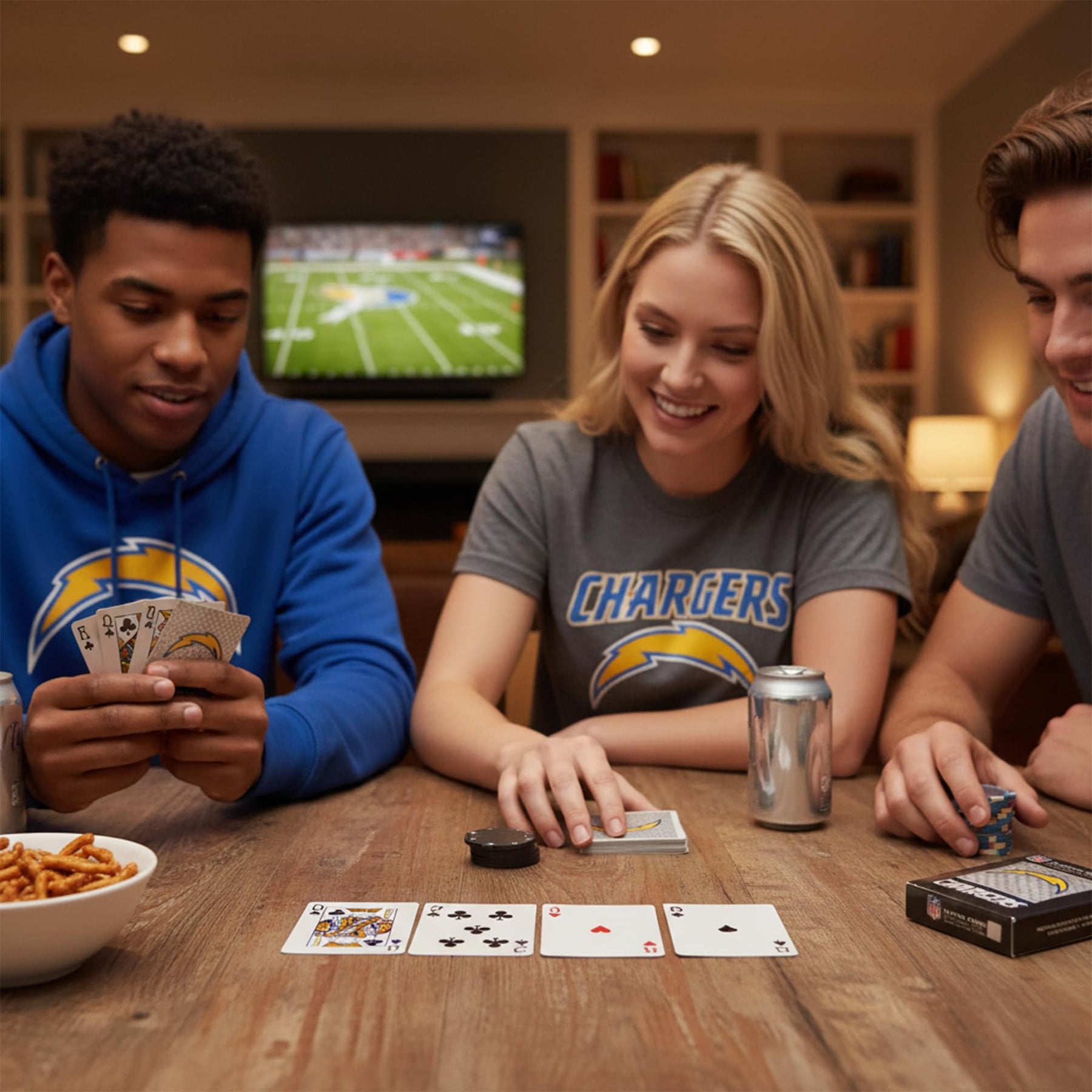 Los Angeles Chargers NFL Diamond Plate Playing Cards