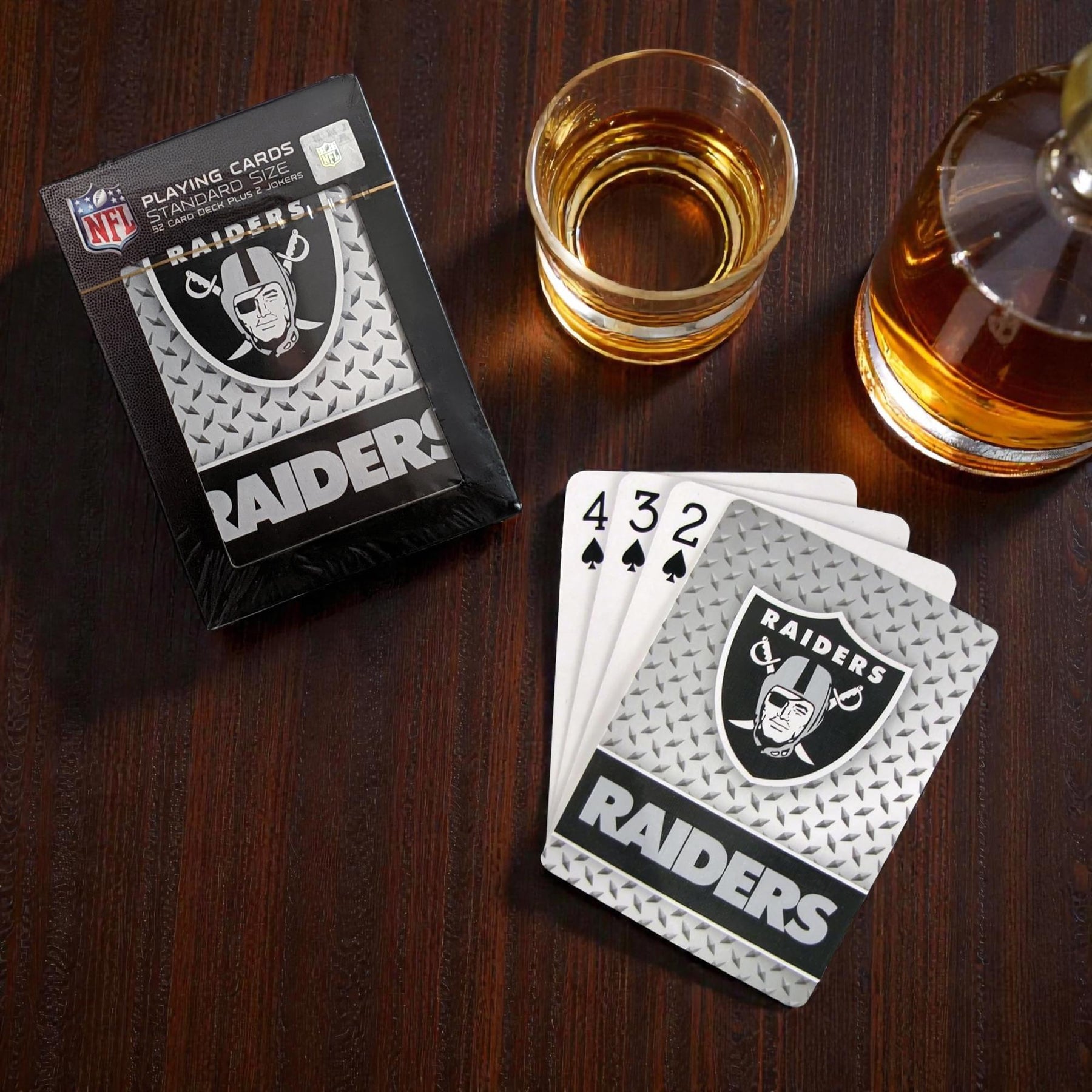 Las Vegas Raiders NFL Diamond Plate Playing Cards