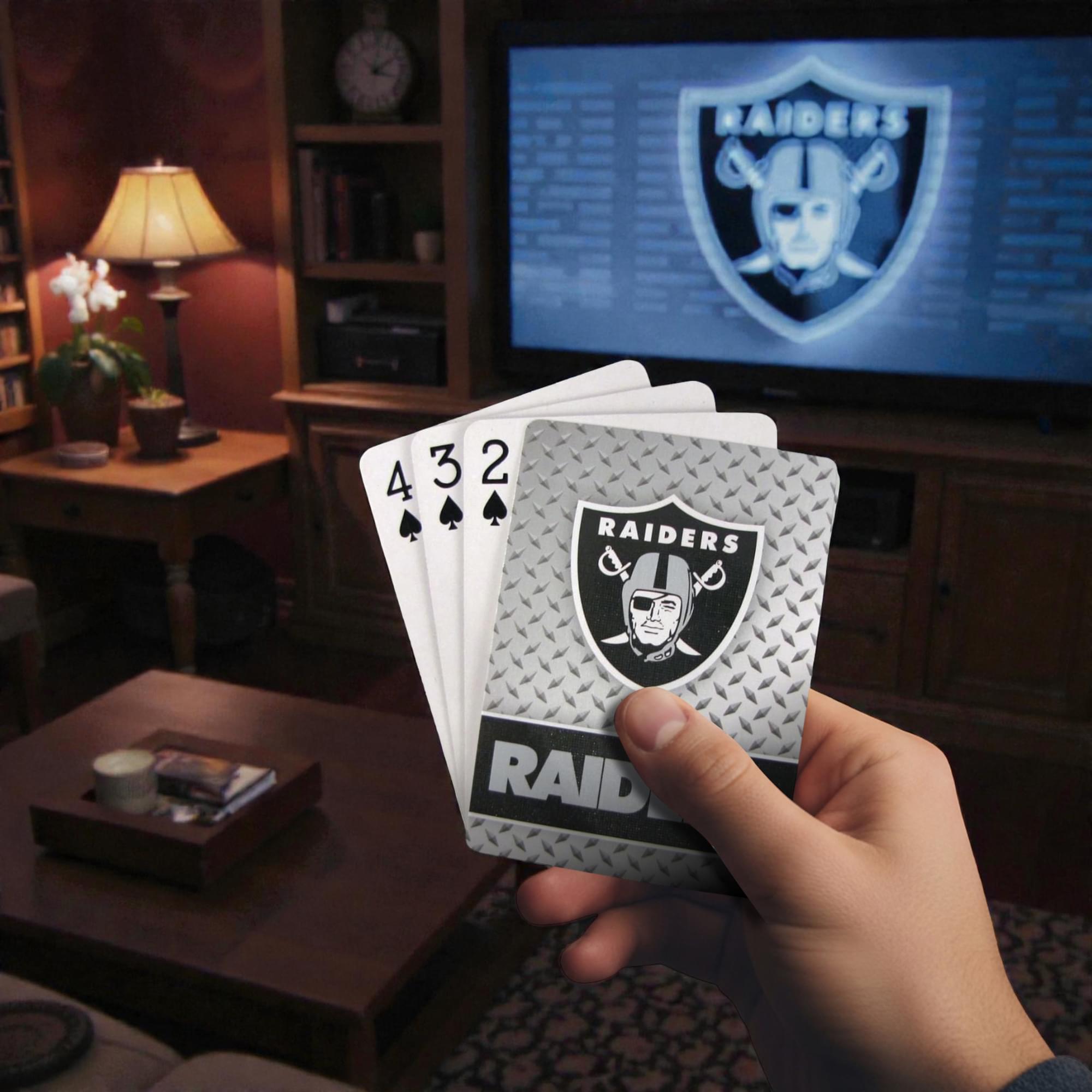 Las Vegas Raiders NFL Diamond Plate Playing Cards