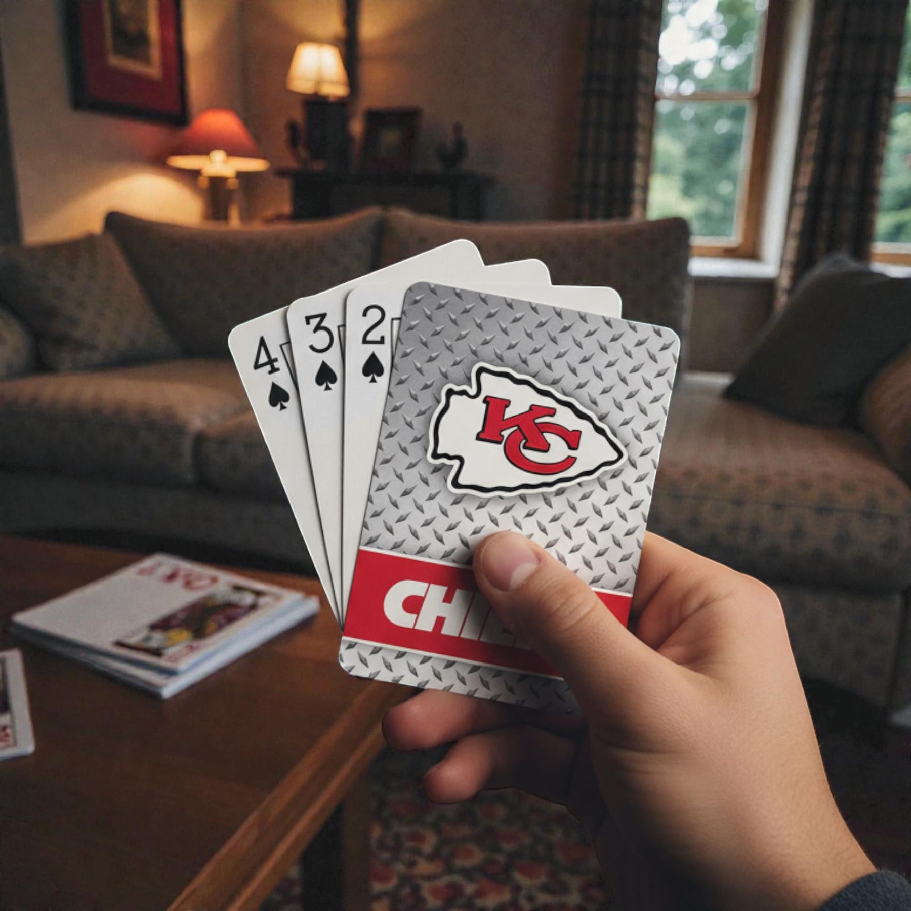 Kansas City Chiefs NFL Diamond Plate Playing Cards