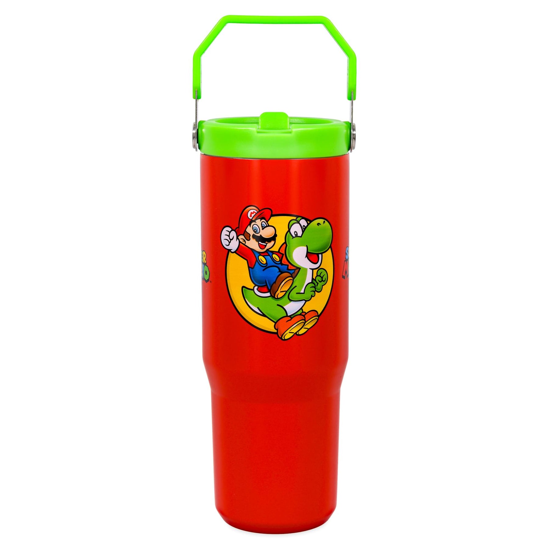 Super Mario Bros. Mario and Yoshi 30-Ounce Flip Straw Stainless Steel Tumbler