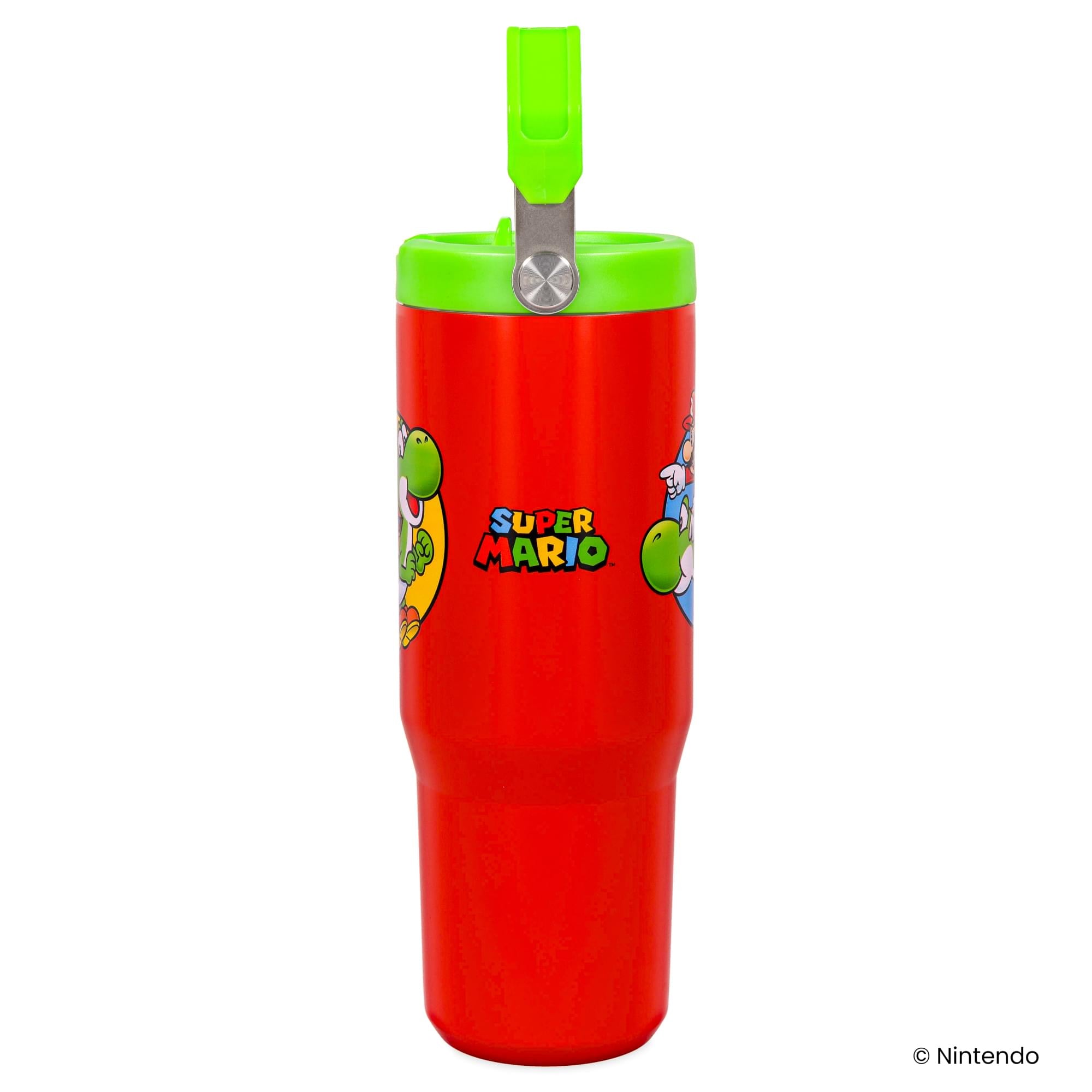 Super Mario Bros. Mario and Yoshi 30-Ounce Flip Straw Stainless Steel Tumbler