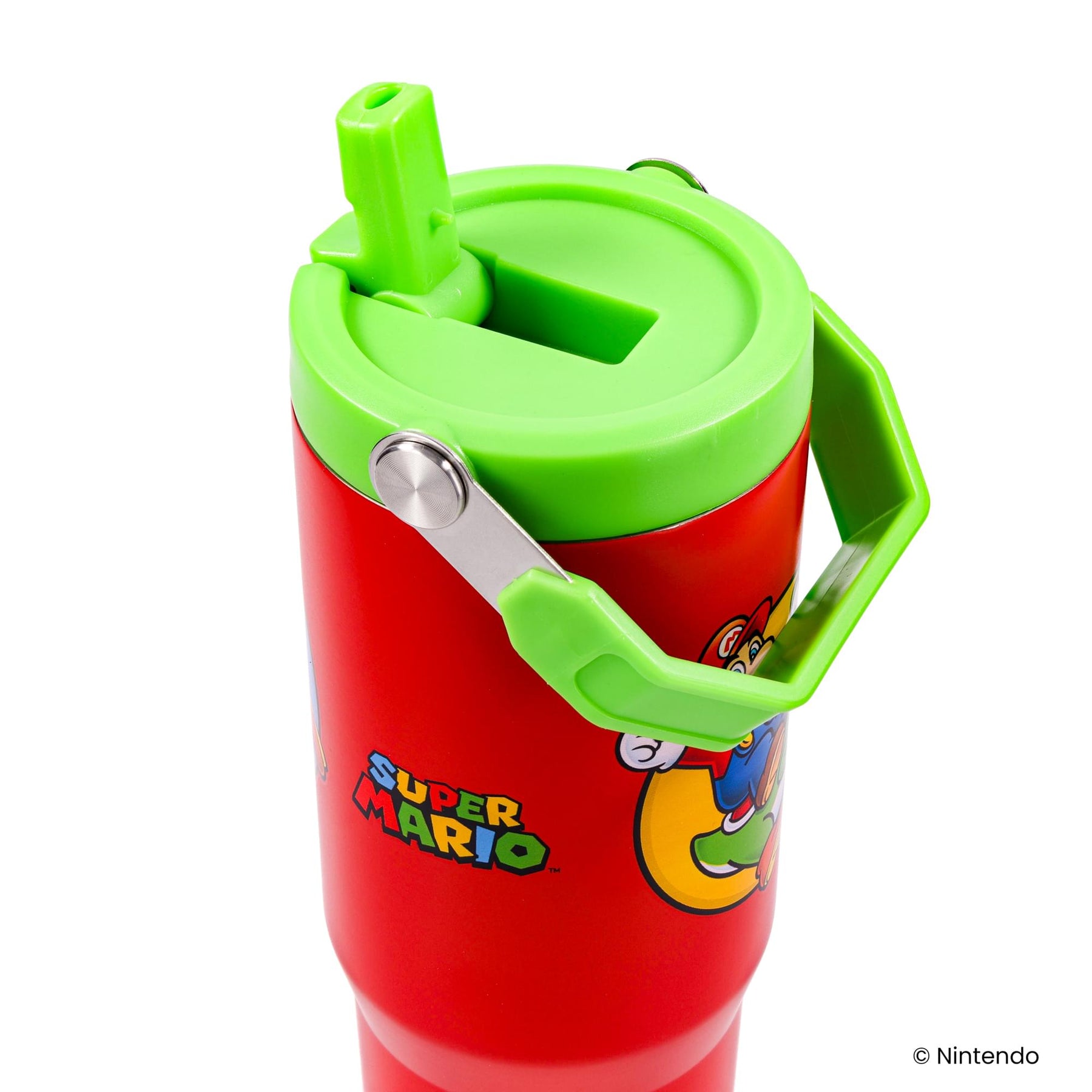 Super Mario Bros. Mario and Yoshi 30-Ounce Flip Straw Stainless Steel Tumbler