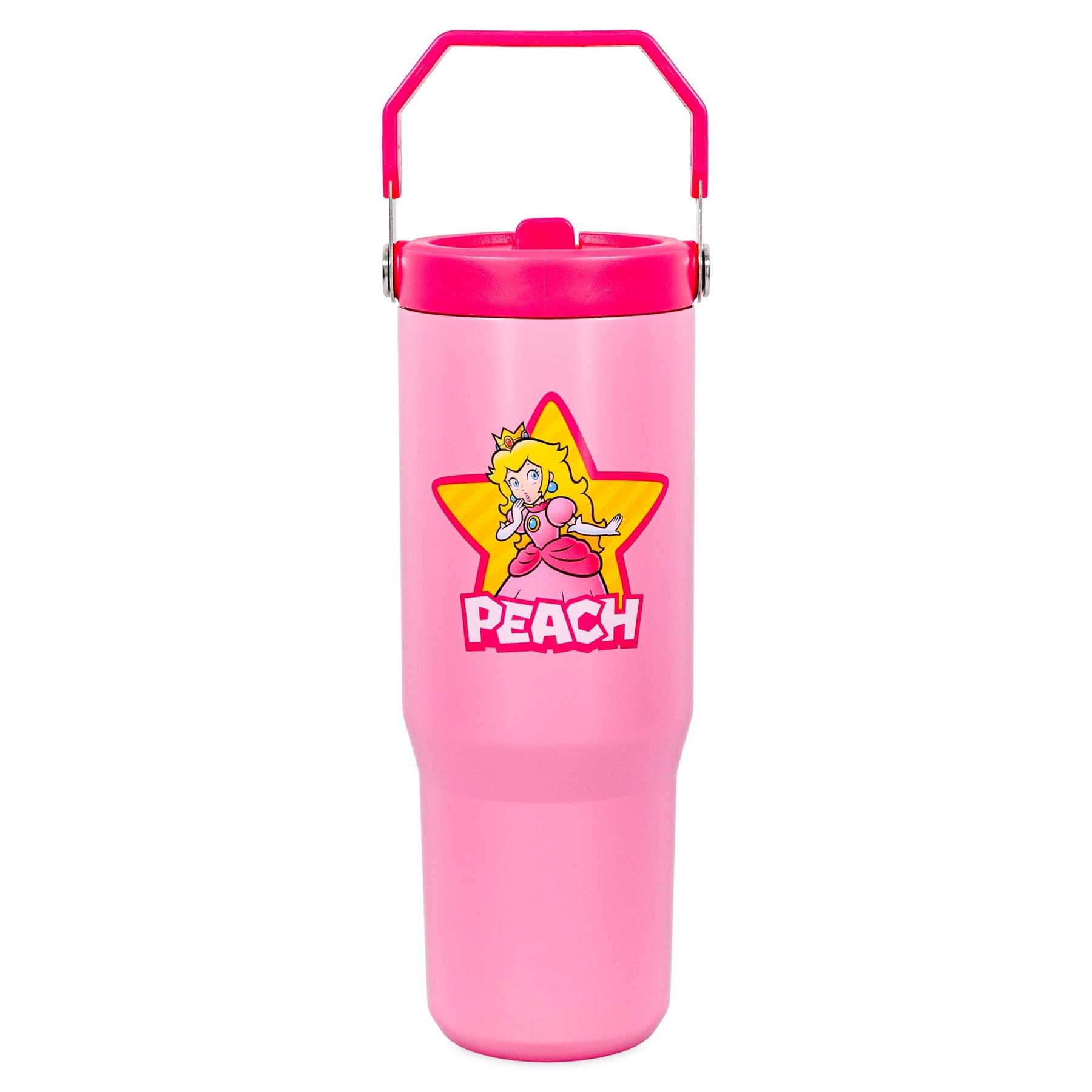 Super Mario Bros. Princess Peach 30-Ounce Flip Straw Stainless Steel Tumbler