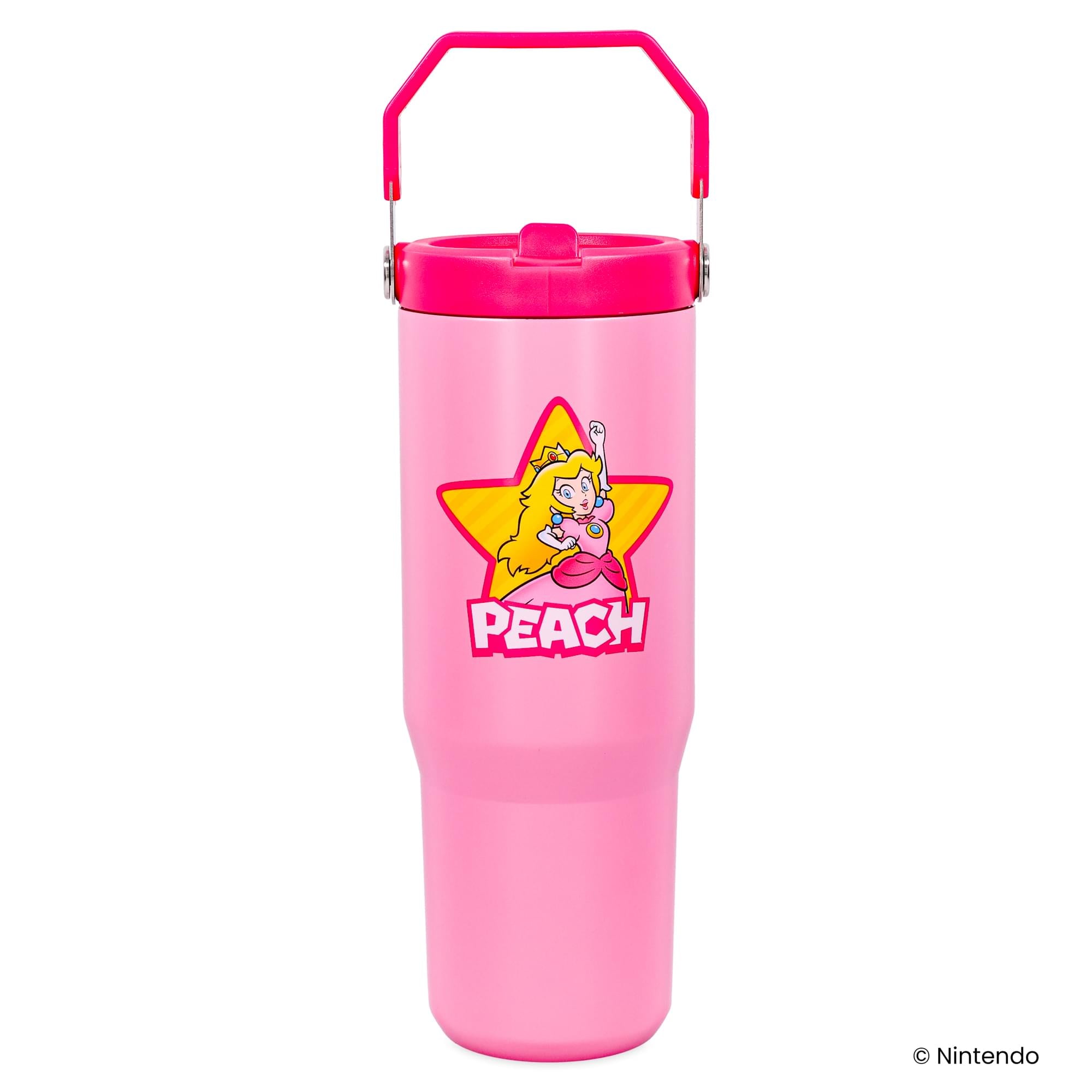 Super Mario Bros. Princess Peach 30-Ounce Flip Straw Stainless Steel Tumbler