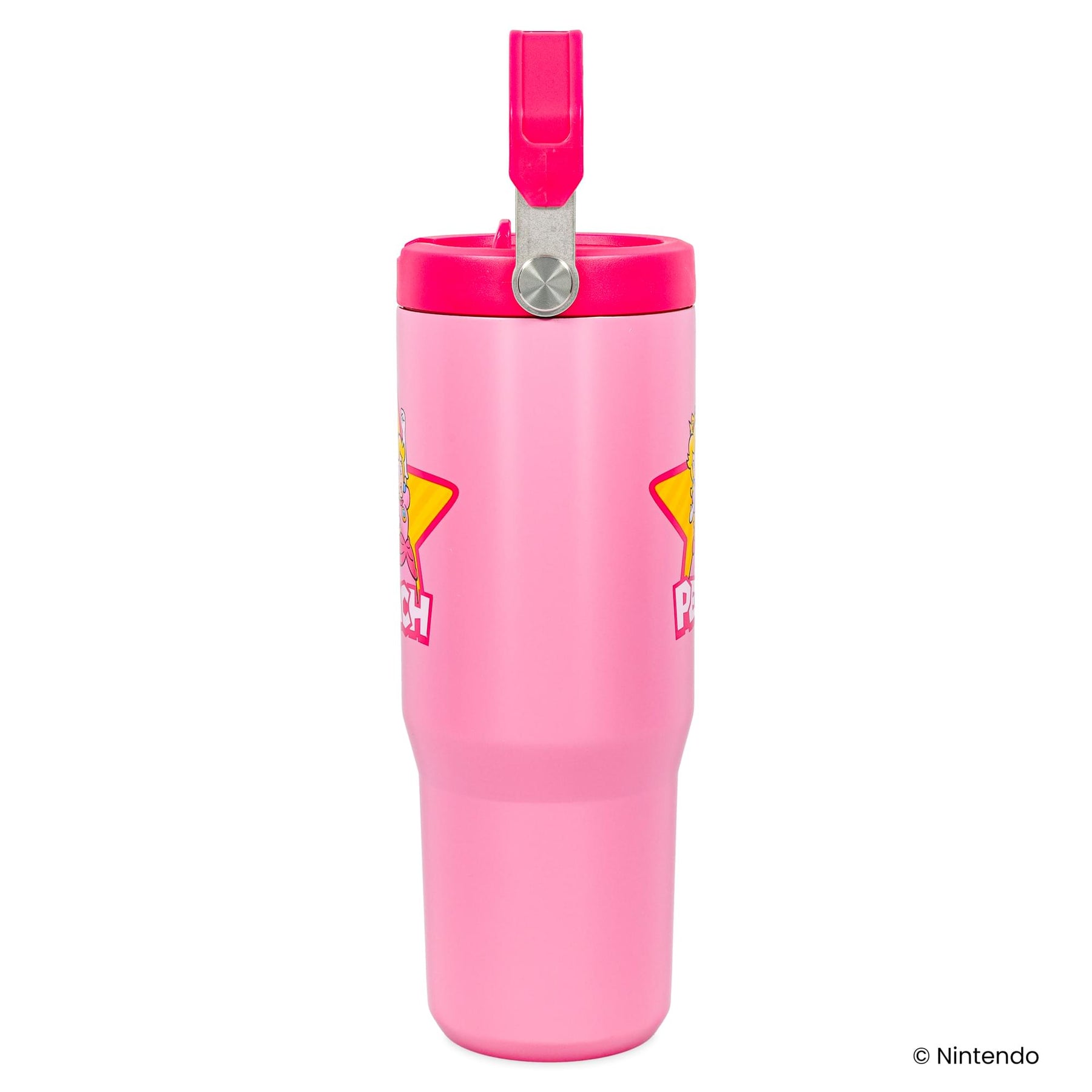 Super Mario Bros. Princess Peach 30-Ounce Flip Straw Stainless Steel Tumbler