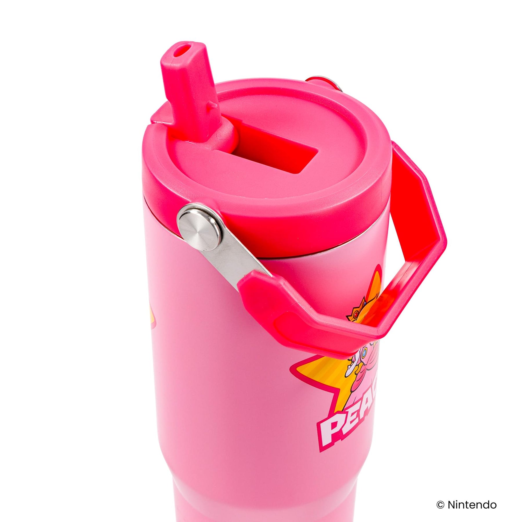 Super Mario Bros. Princess Peach 30-Ounce Flip Straw Stainless Steel Tumbler