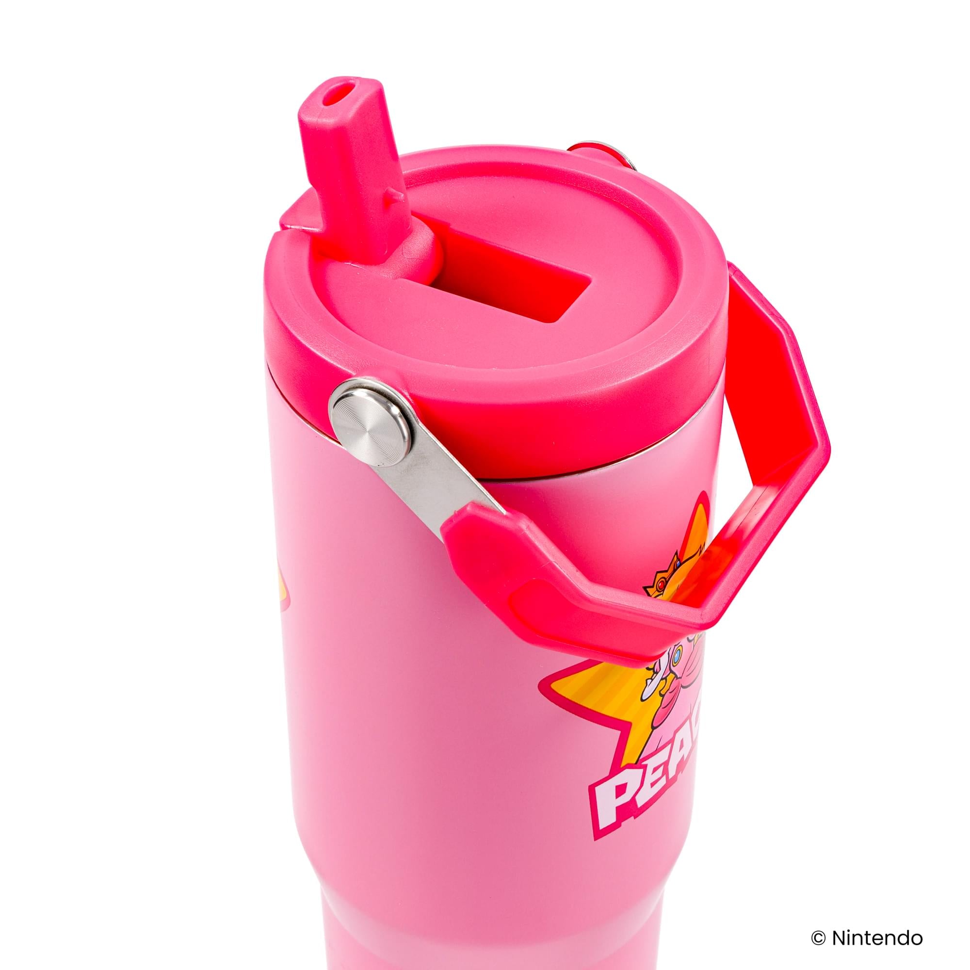 Super Mario Bros. Princess Peach 30-Ounce Flip Straw Stainless Steel Tumbler