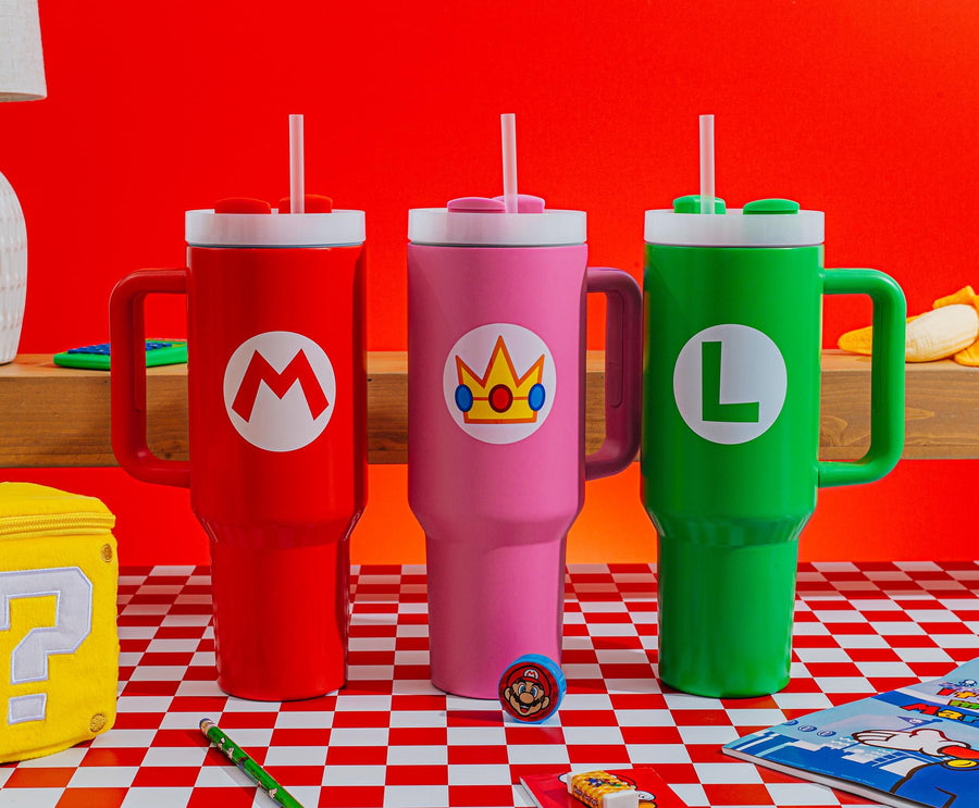 Super Mario Bros. Mario Icon Metal Travel Tumbler | Holds 40 Ounces