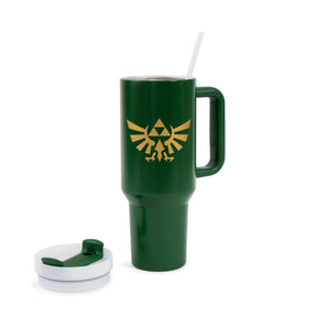 The Legend of Zelda Hylian Crest Metal Travel Tumbler | Holds 40 Ounces