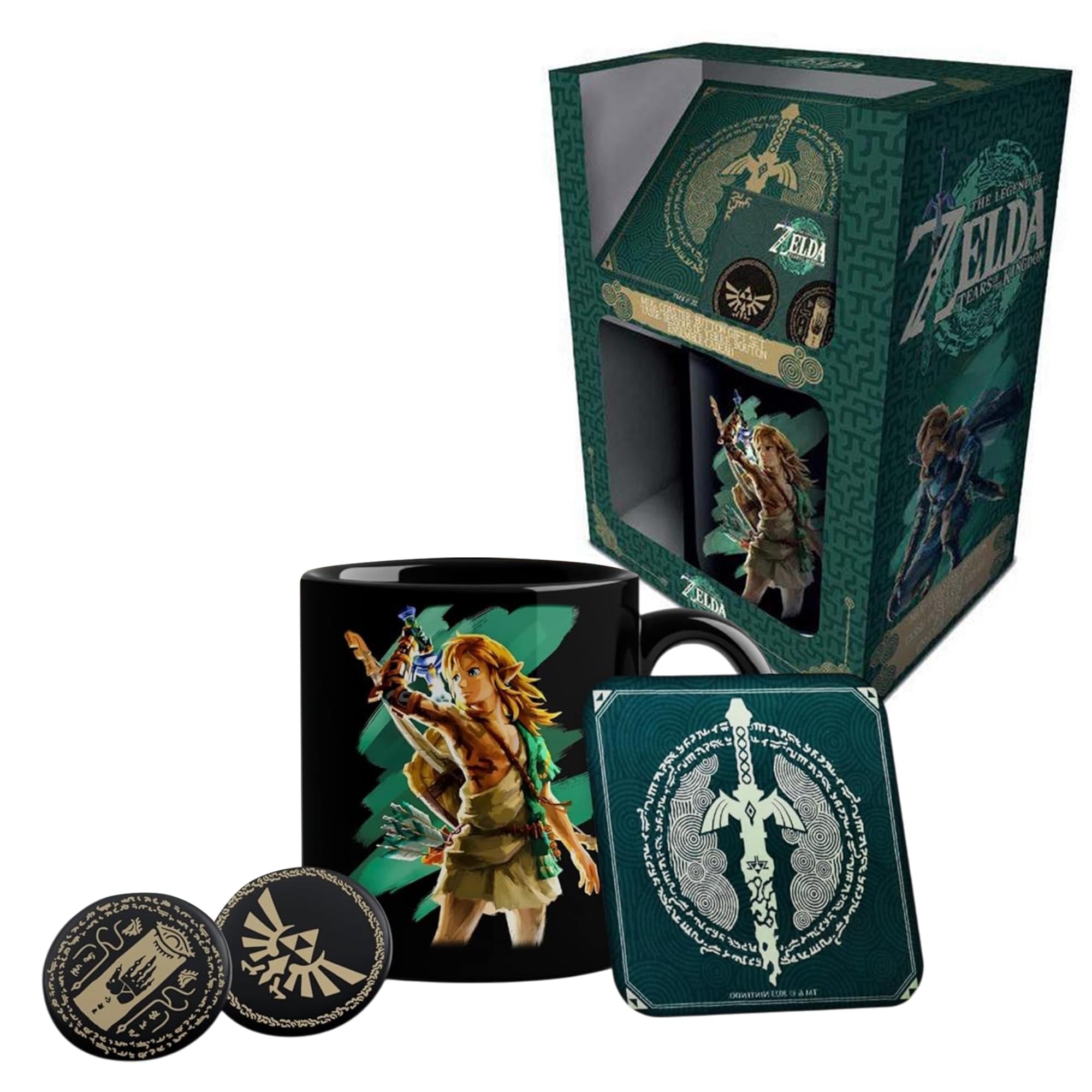 The Legend Of Zelda Gift Set | ToK Mug, Coaster, Button
