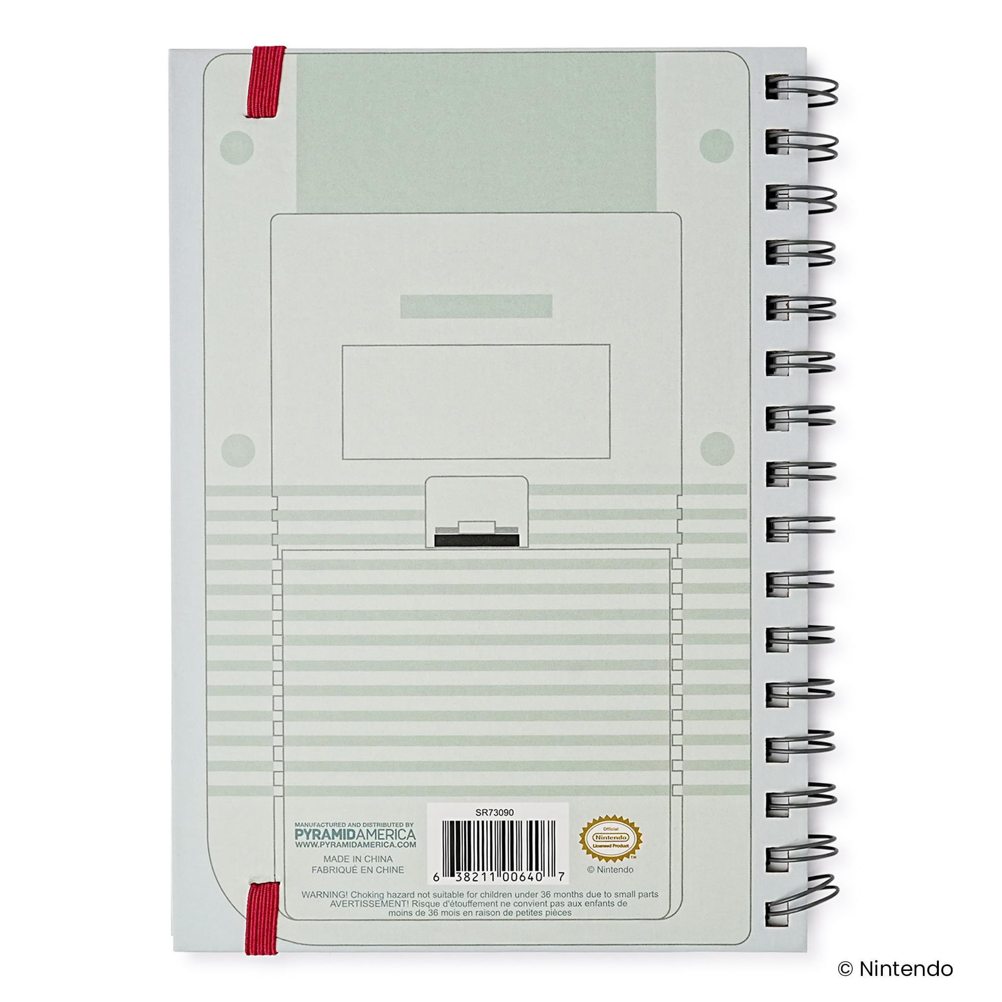 Nintendo Gameboy Spiral Notebook With Elastic Closure